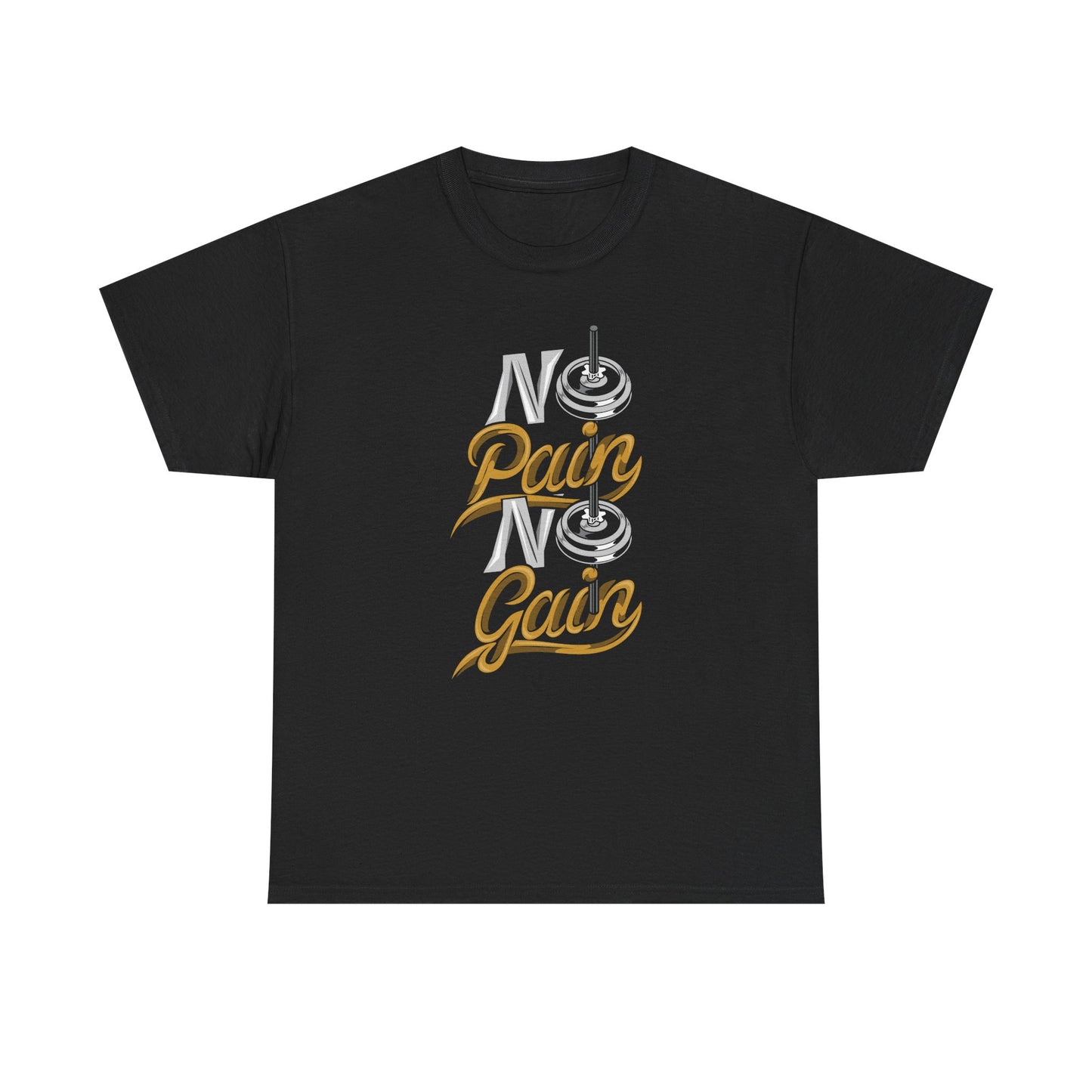 Motivational Workout Tee - 'No Pain No Gain' Unisex Heavy Cotton T-Shirt
