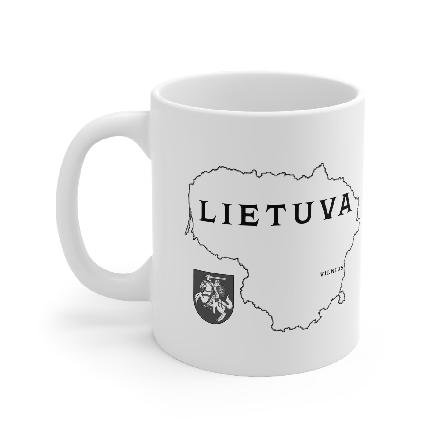 Lithuania Map Ceramic Coffee Cup - 11oz & 15oz Mug for Travelers
