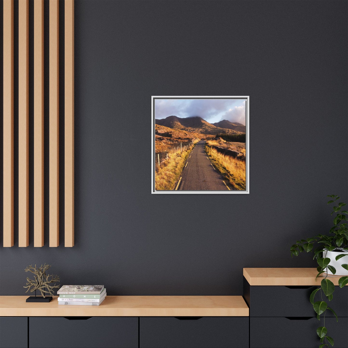Sunset Road Matte Canvas, Framed (Multi-color)