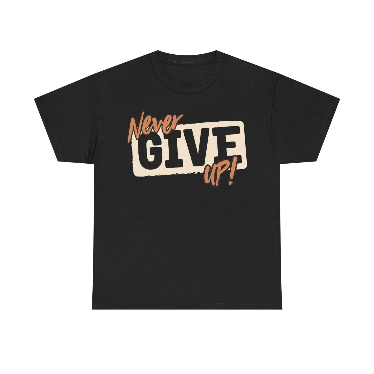 Motivational Unisex Heavy Cotton Tee - 'Never Give Up!'