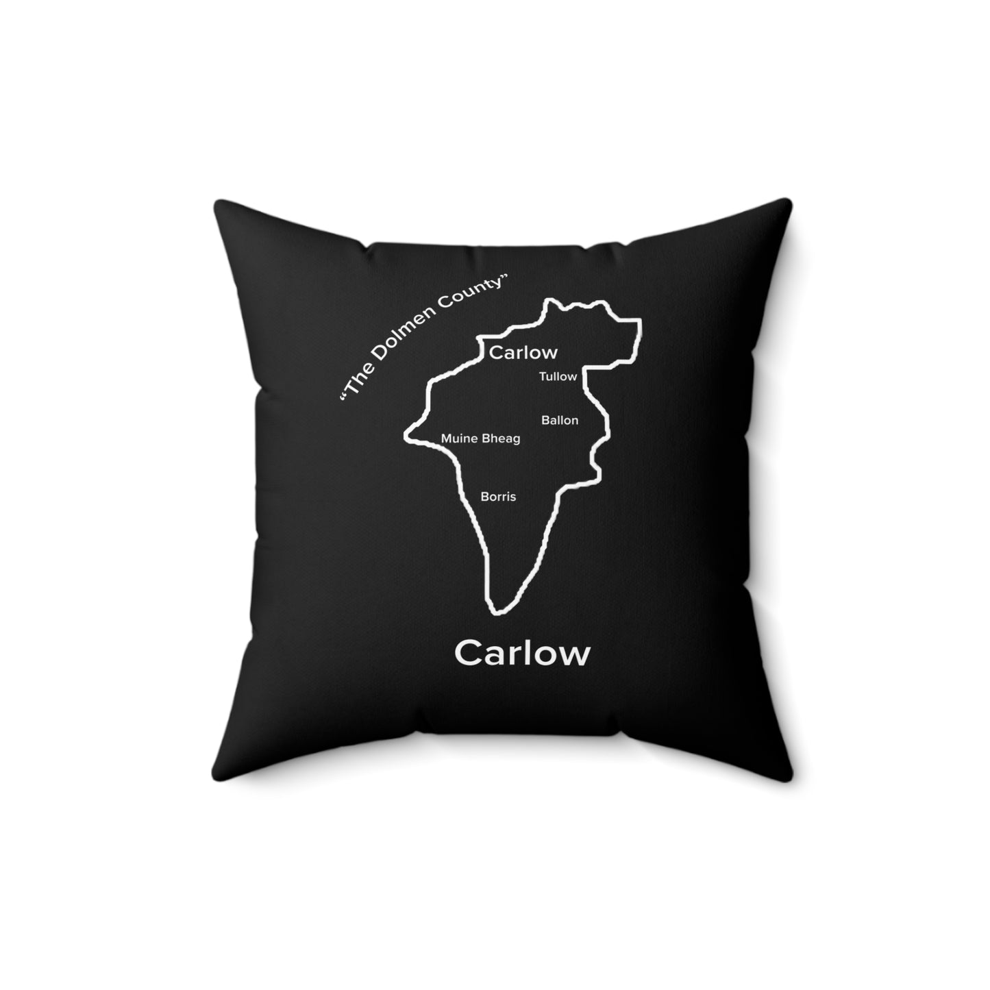 Carlow Spun Polyester Square Pillow Black Edition 2 Sizes