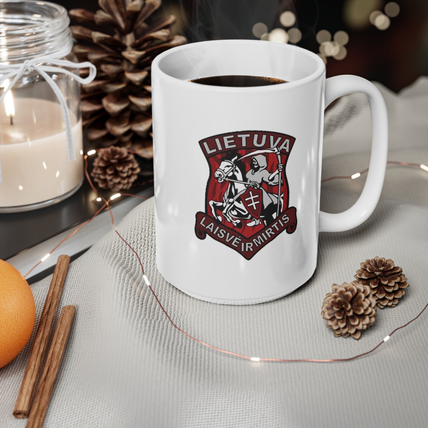 Lietuva "Laisve ir Mirtis" Ceramic Coffee Mugs - 11oz & 15oz Custom Cups