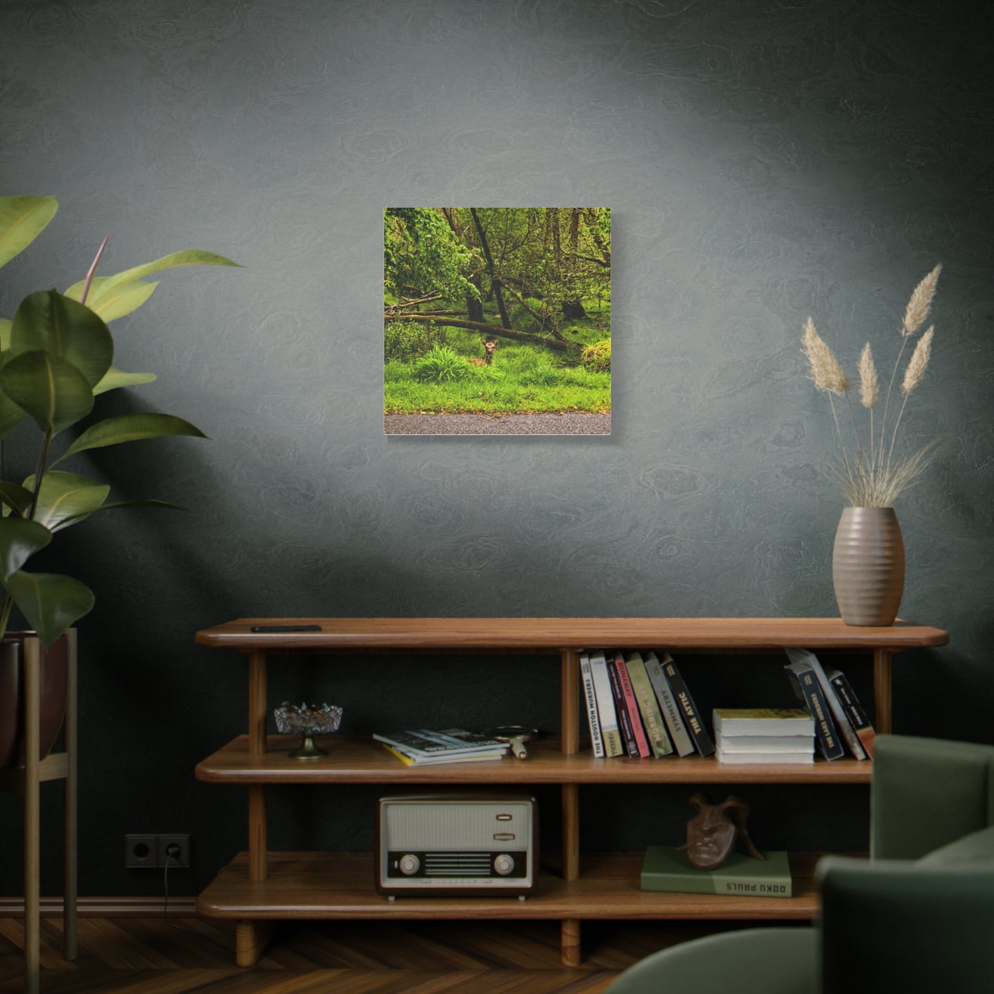 Deer in Ditch Matte Canvas, Stretched, 1.25"