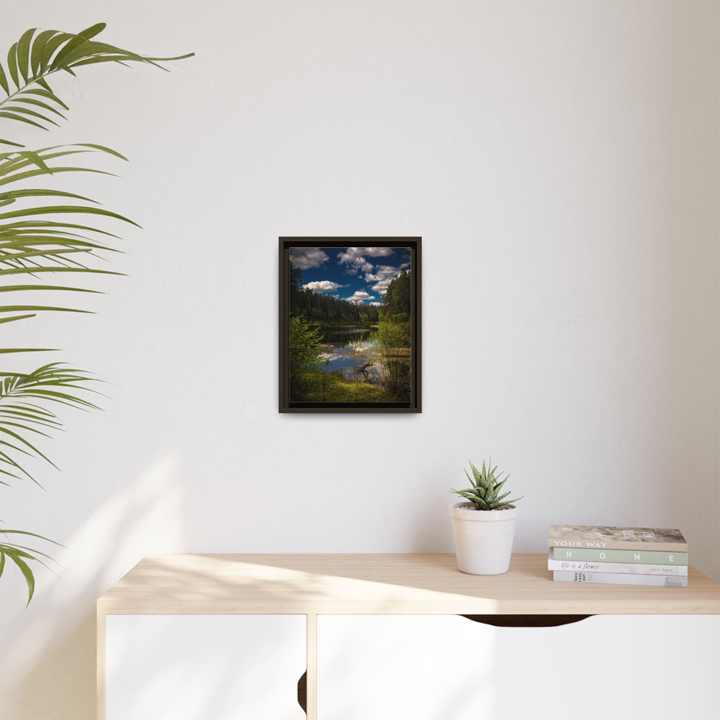 Vilnius Lake Matte Canvas, Framed (Multi-color)