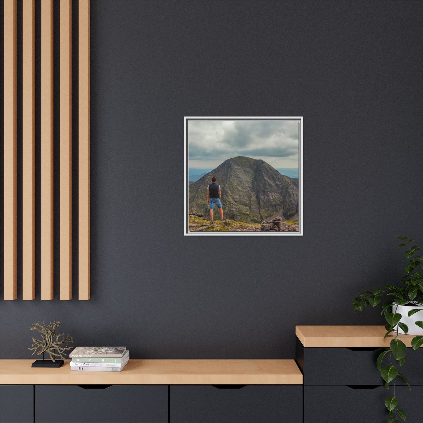 Cross On Top Matte Canvas, Framed (Multi-color)