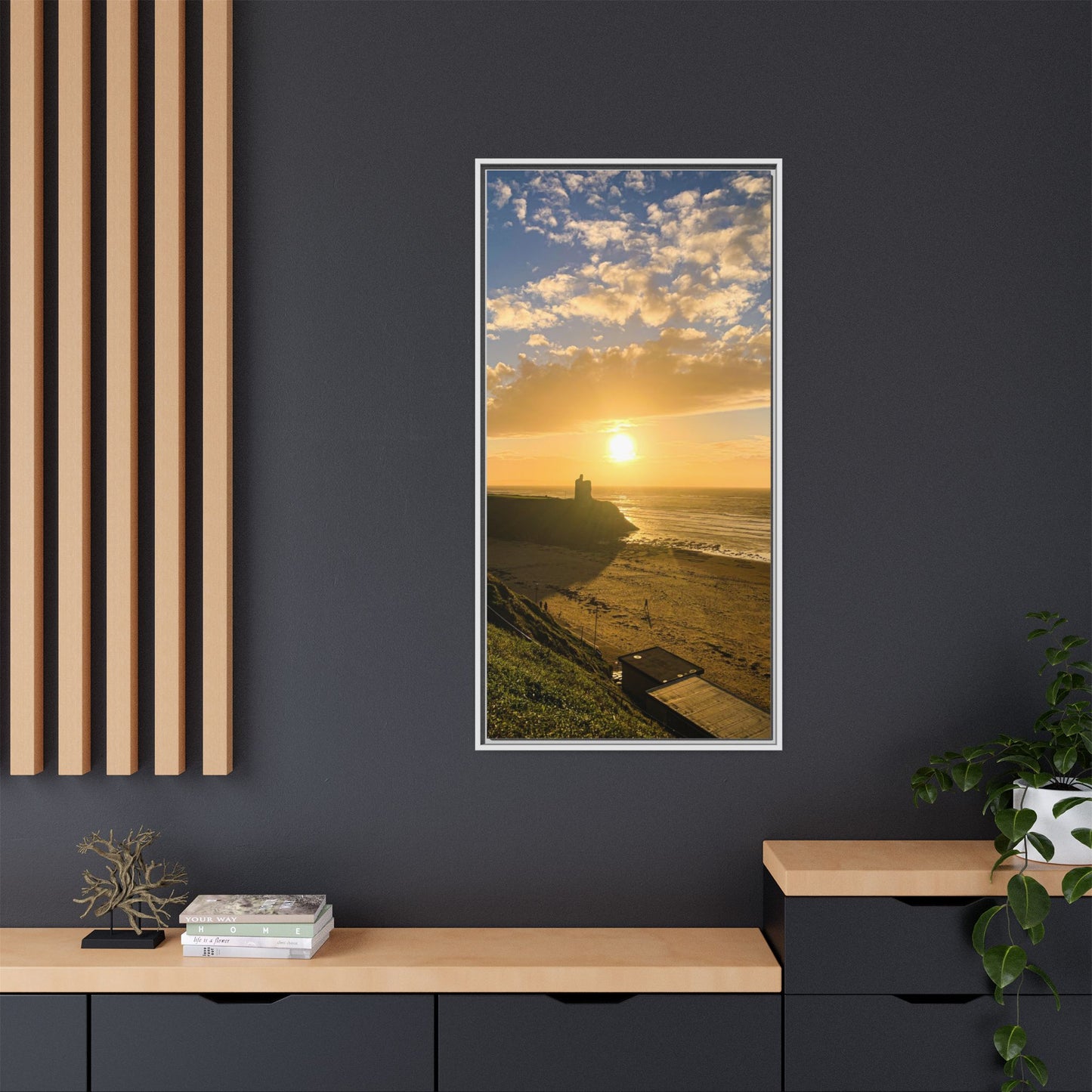 Ballybunion Sunset Castle Matte Canvas, Framed (Multi-color)