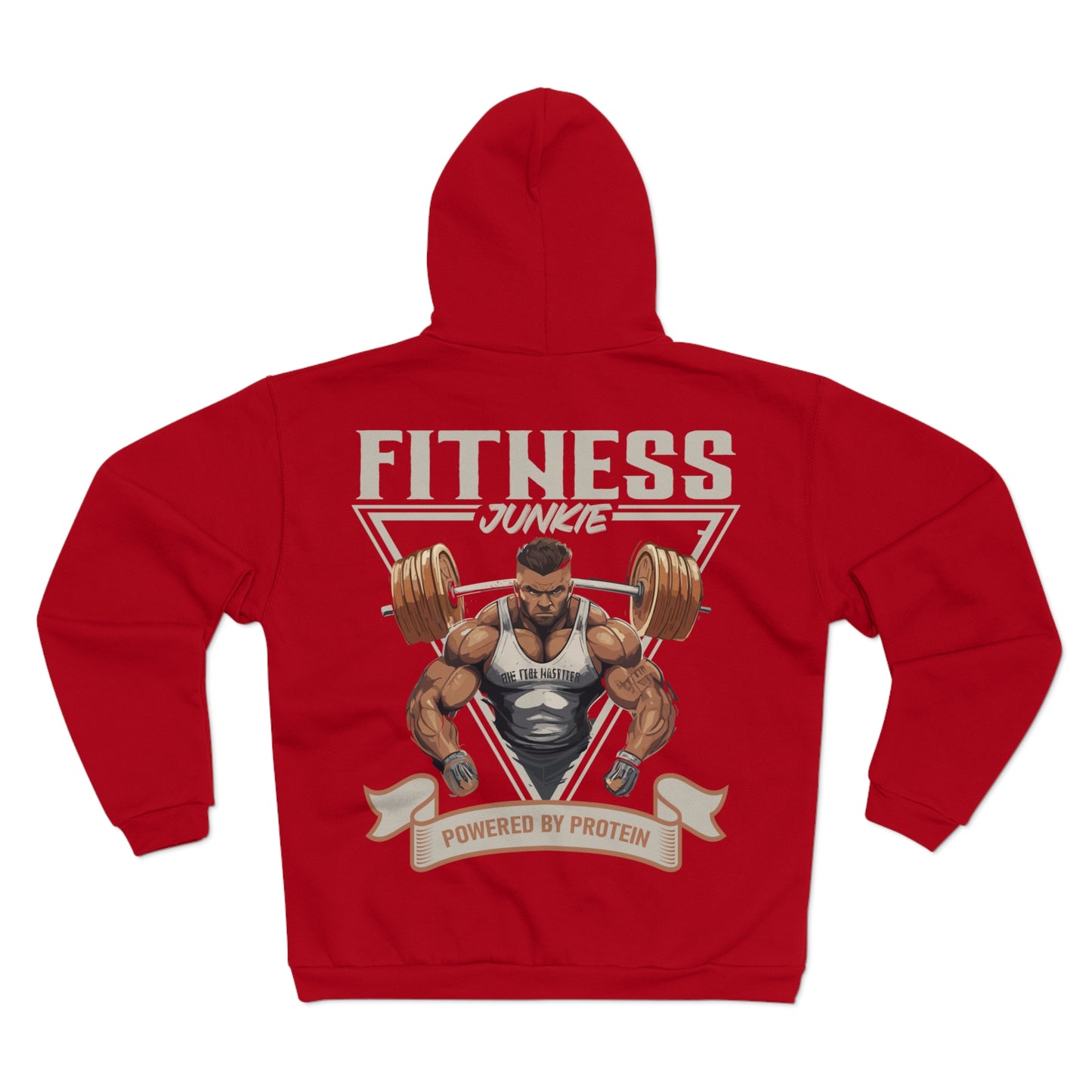 Fitness Junkie Unisex Hooded Zip Sweatshirt - Powered by Protein