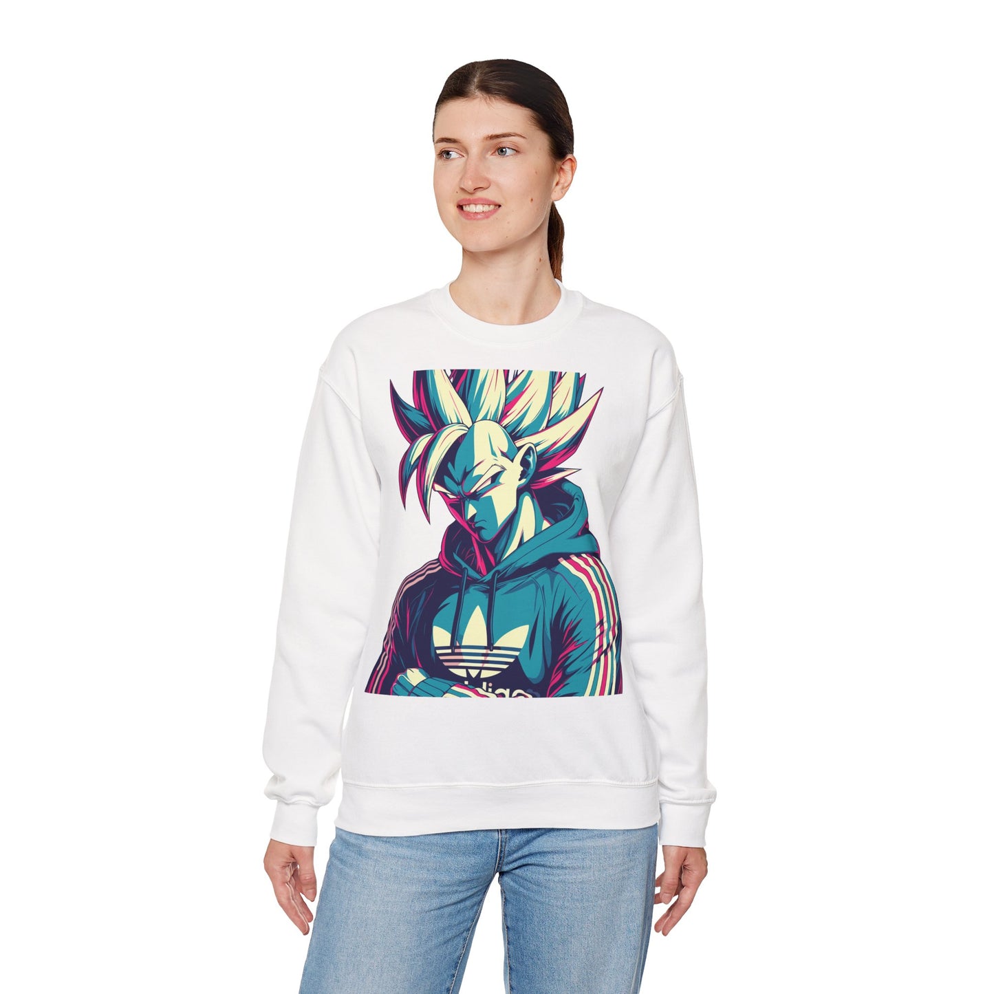 Trendy Unisex Crewneck Sweatshirt with Colorful Anime Design