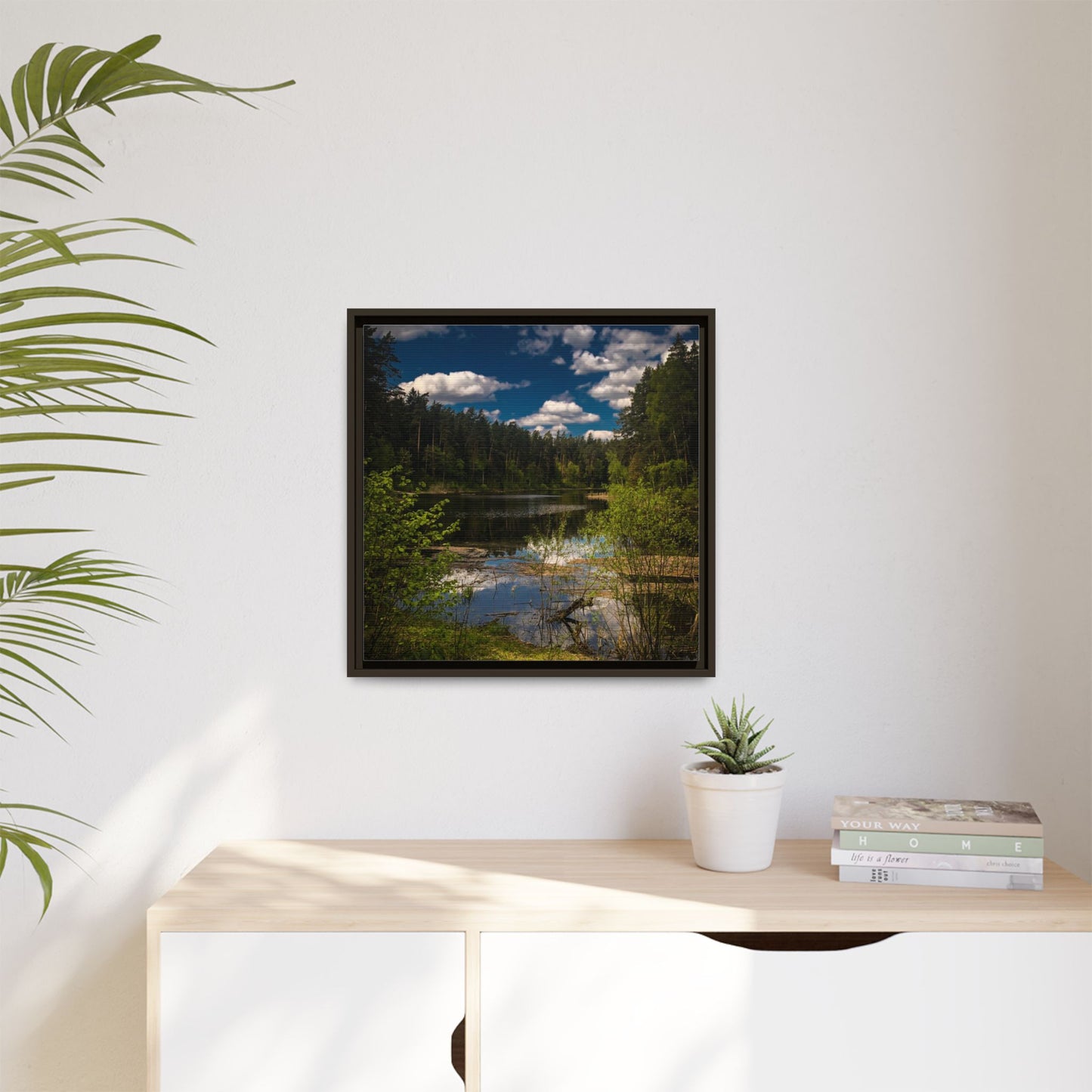 Vilnius Lake Matte Canvas, Framed (Multi-color)
