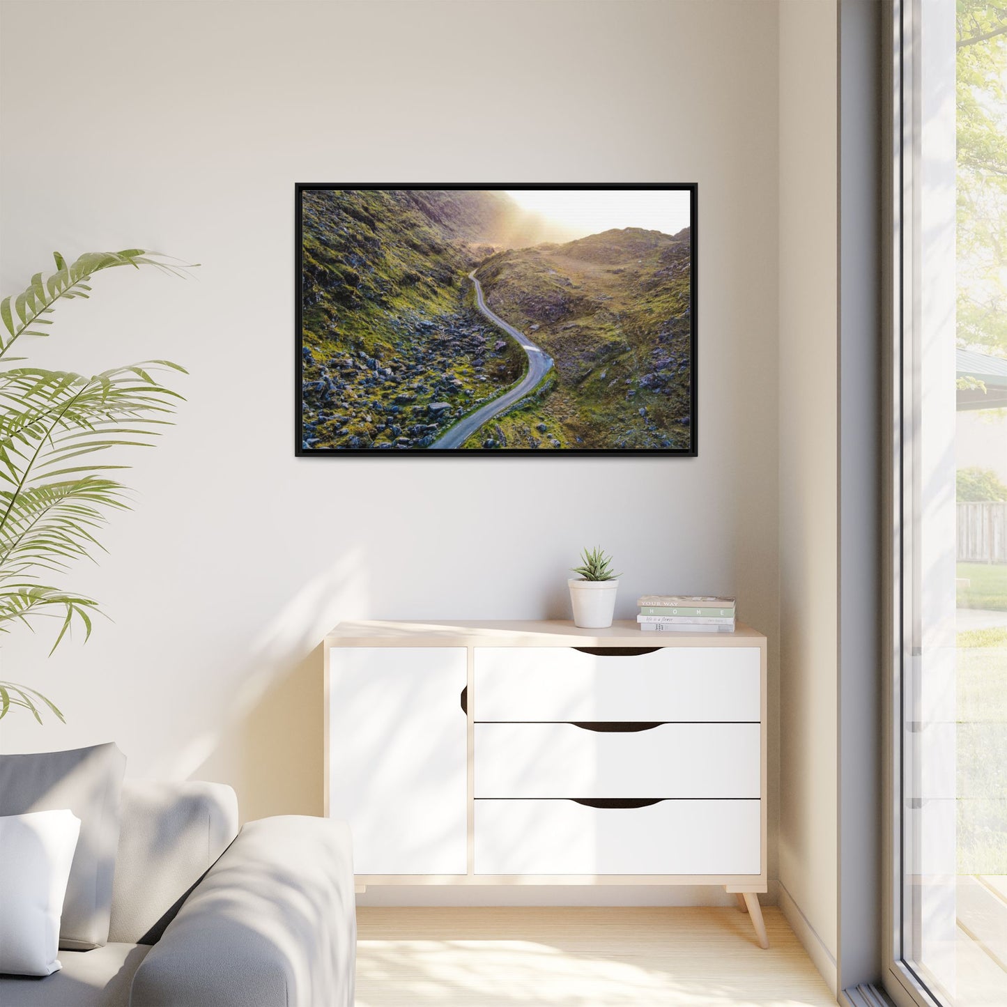 Valley Road Matte Canvas, Framed (Multi-color)