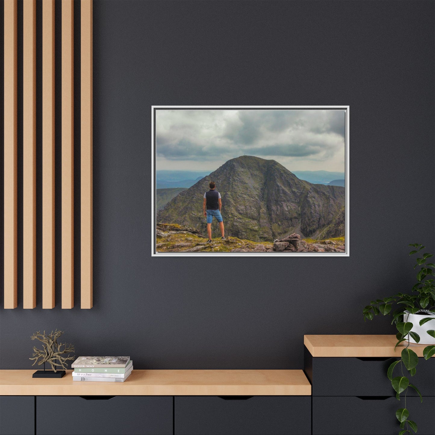 Cross On Top Matte Canvas, Framed (Multi-color)