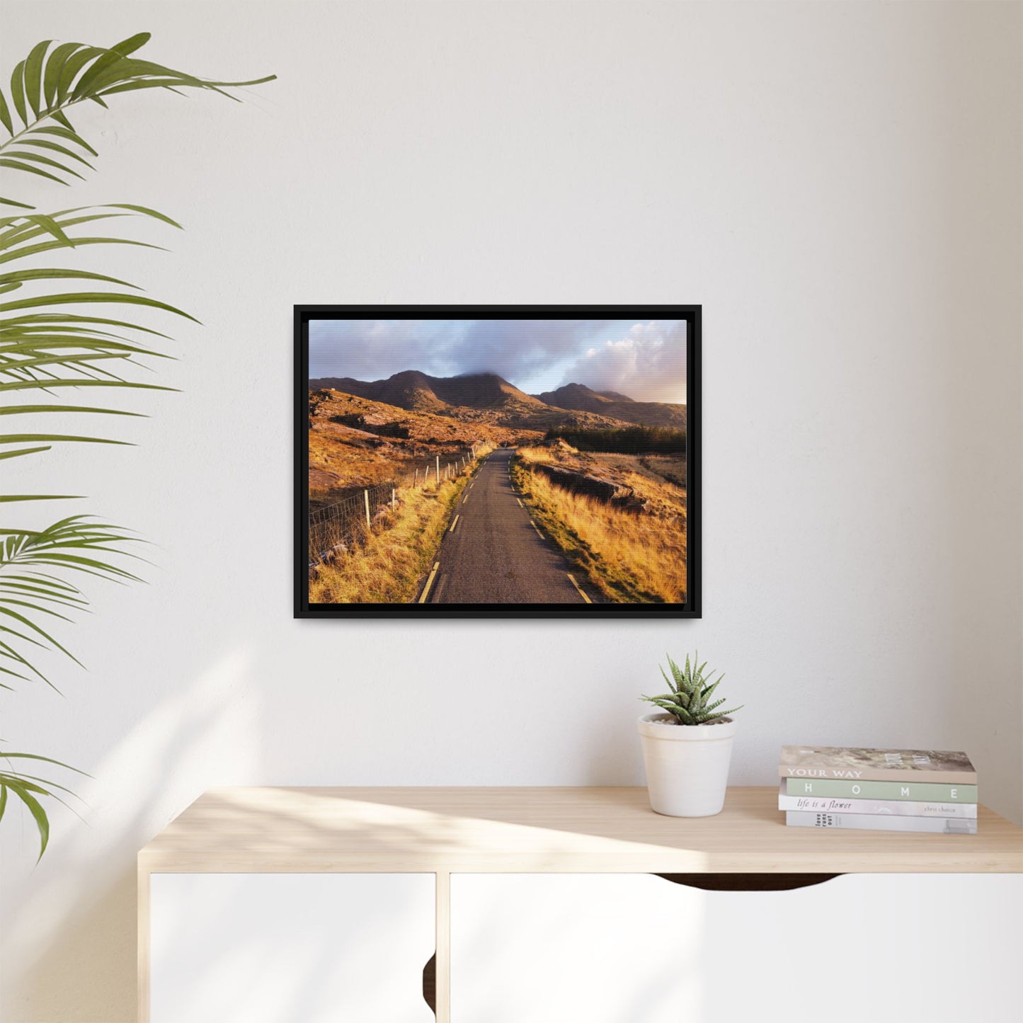 Sunset Road Matte Canvas, Framed (Multi-color)
