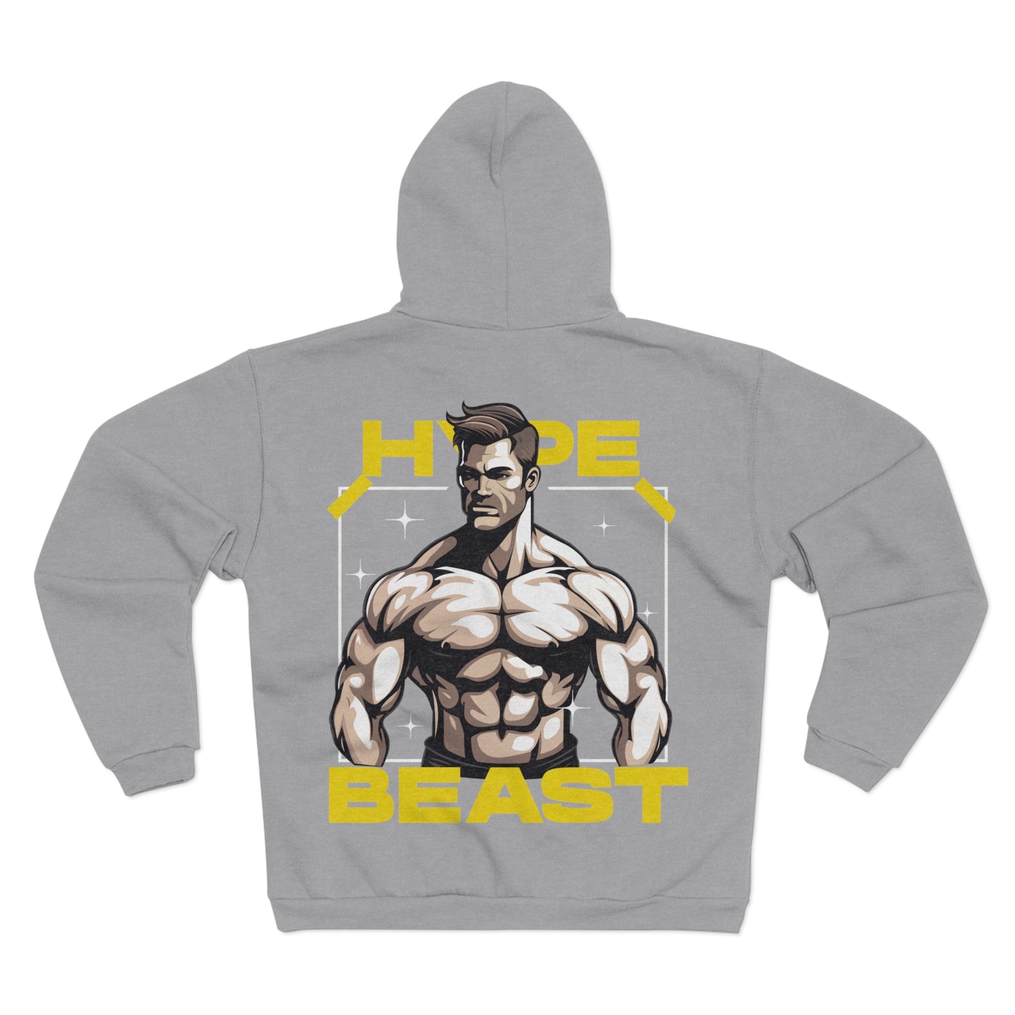 Hype Beast Unisex Hooded Zip Sweatshirt - Bold Graphic Design for Fitness Enthusiasts