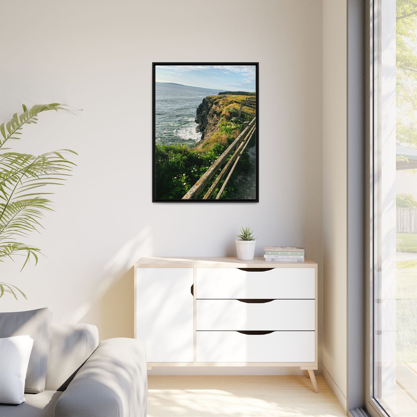Ballybunion Cliff Walk Matte Canvas, Framed (Multi-color)