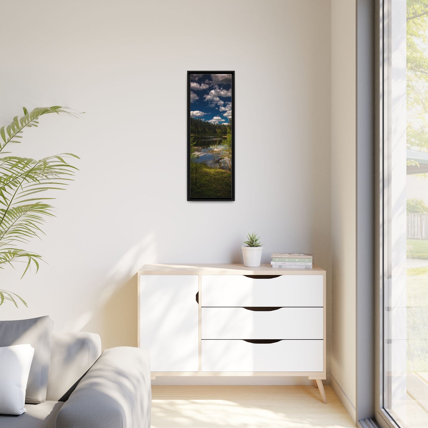 Vilnius Lake Matte Canvas, Framed (Multi-color)