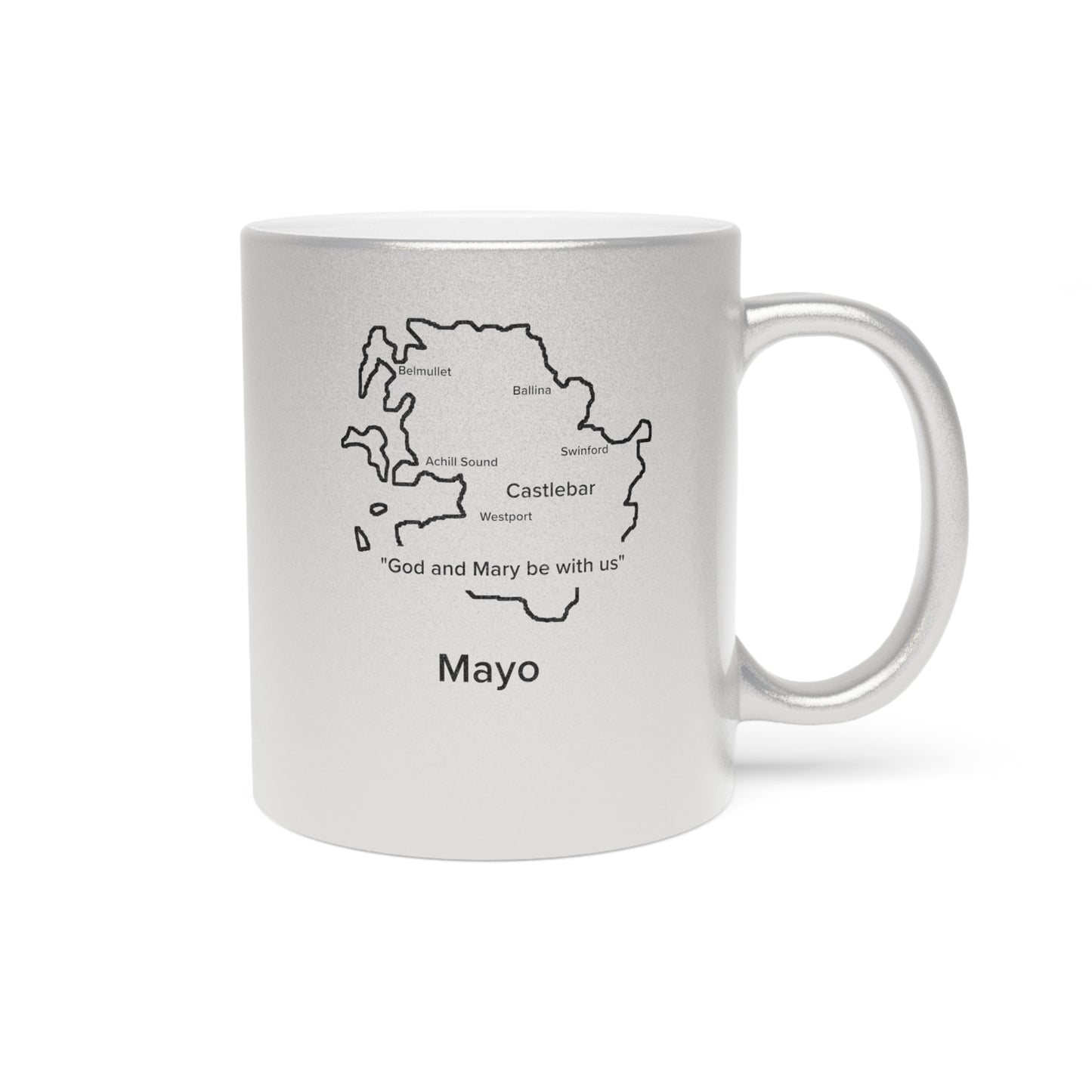 Mayo County Metallic Colour Mug - Silver/Gold - Perfect Gift for Coffee Lovers
