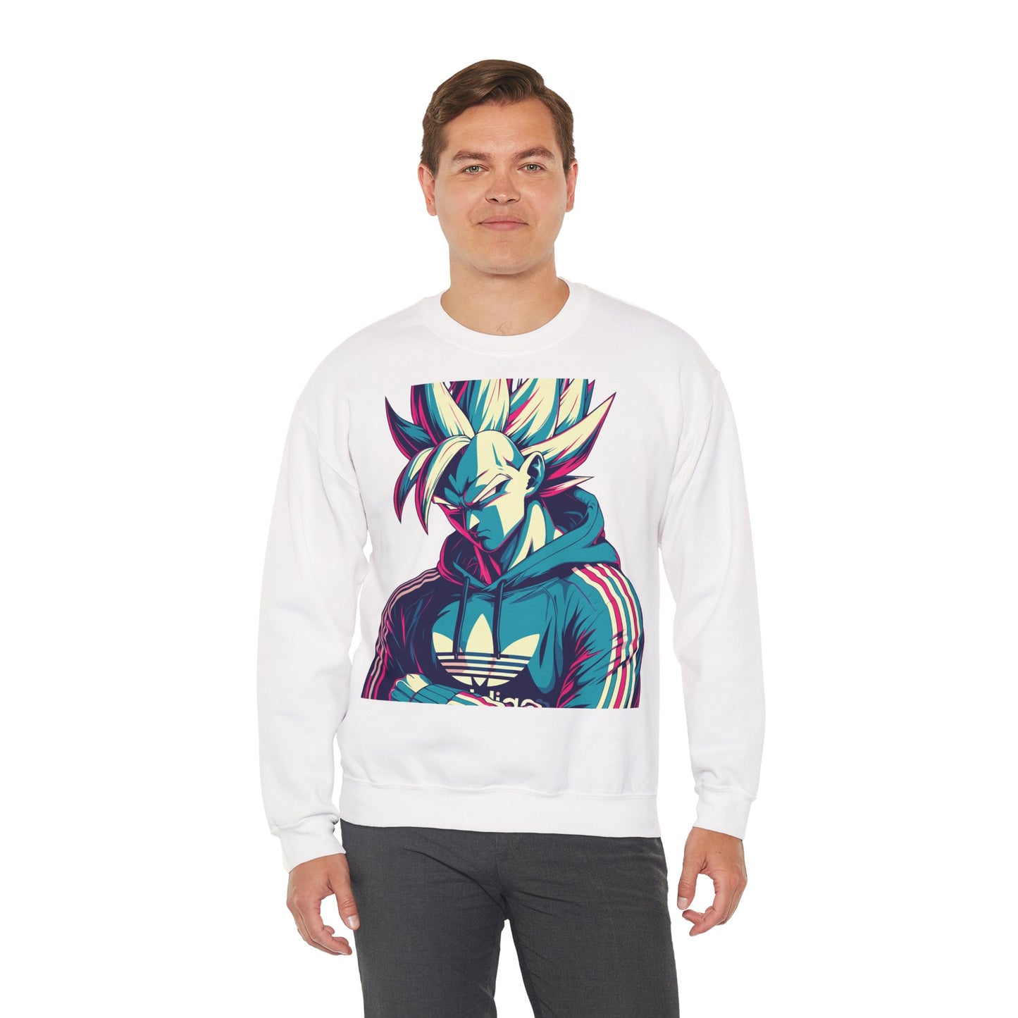 Trendy Unisex Crewneck Sweatshirt with Colorful Anime Design