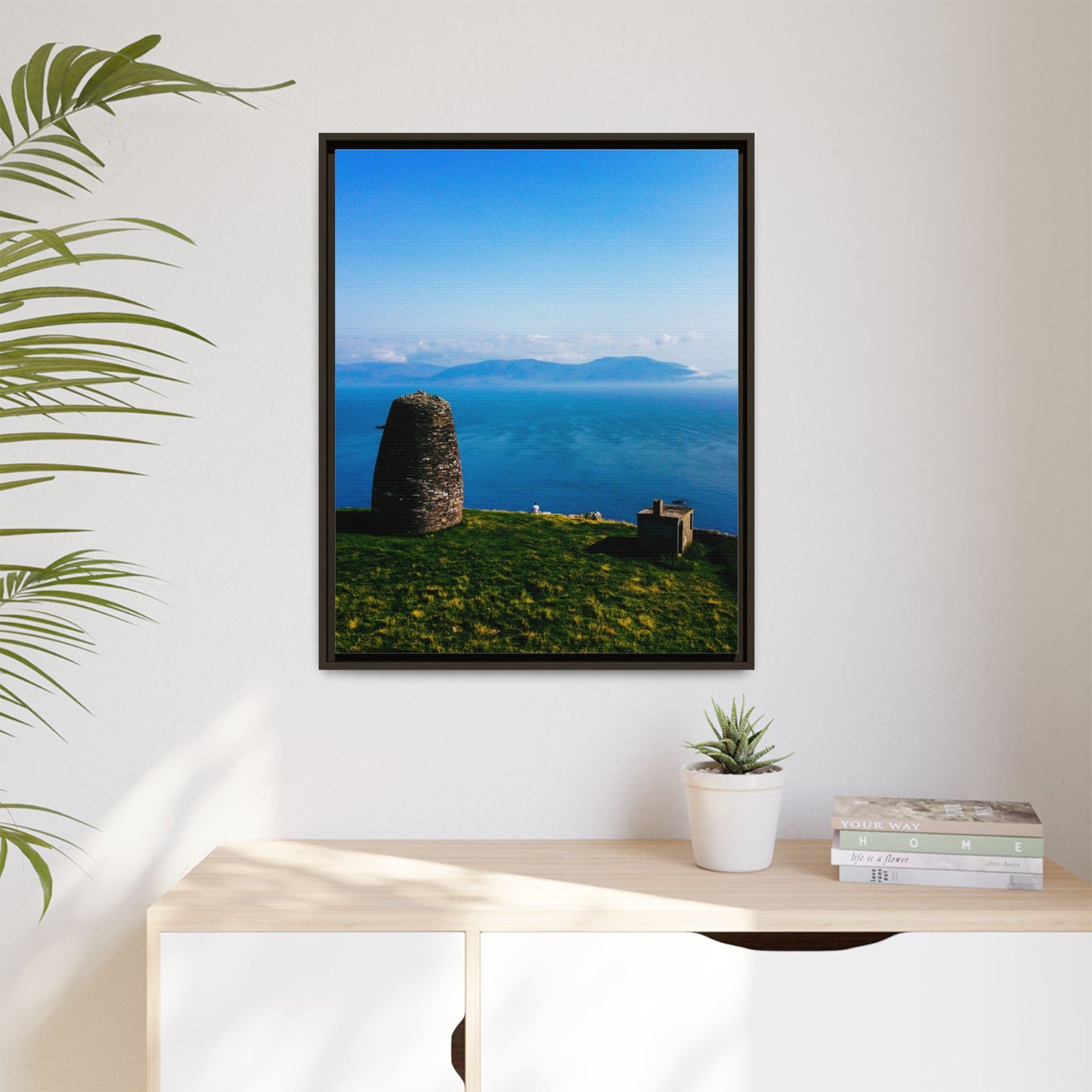Ask Tower Matte Canvas, Framed (Multi-color)
