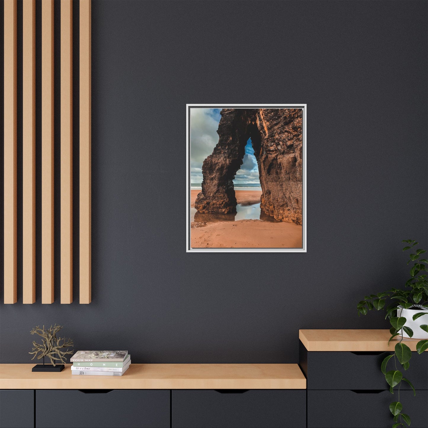 Ballybunion Cliff Matte Canvas, Framed (Multi-color)