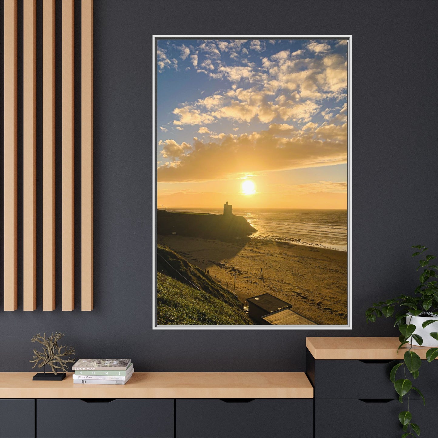 Ballybunion Sunset Castle Matte Canvas, Framed (Multi-color)
