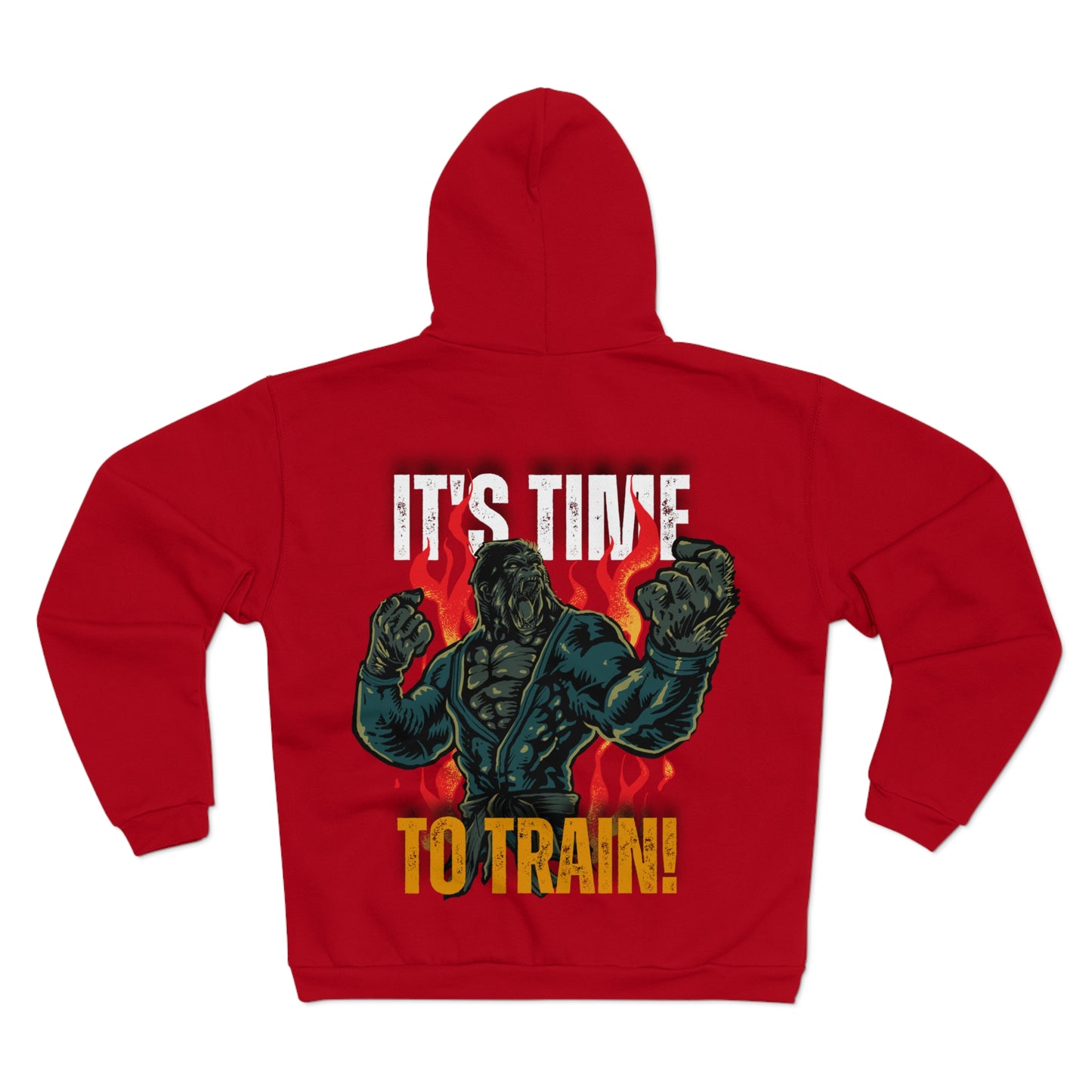 Unisex Zip Sweatshirt - "It’s Time to Train!" Motivational Gym Hoodie
