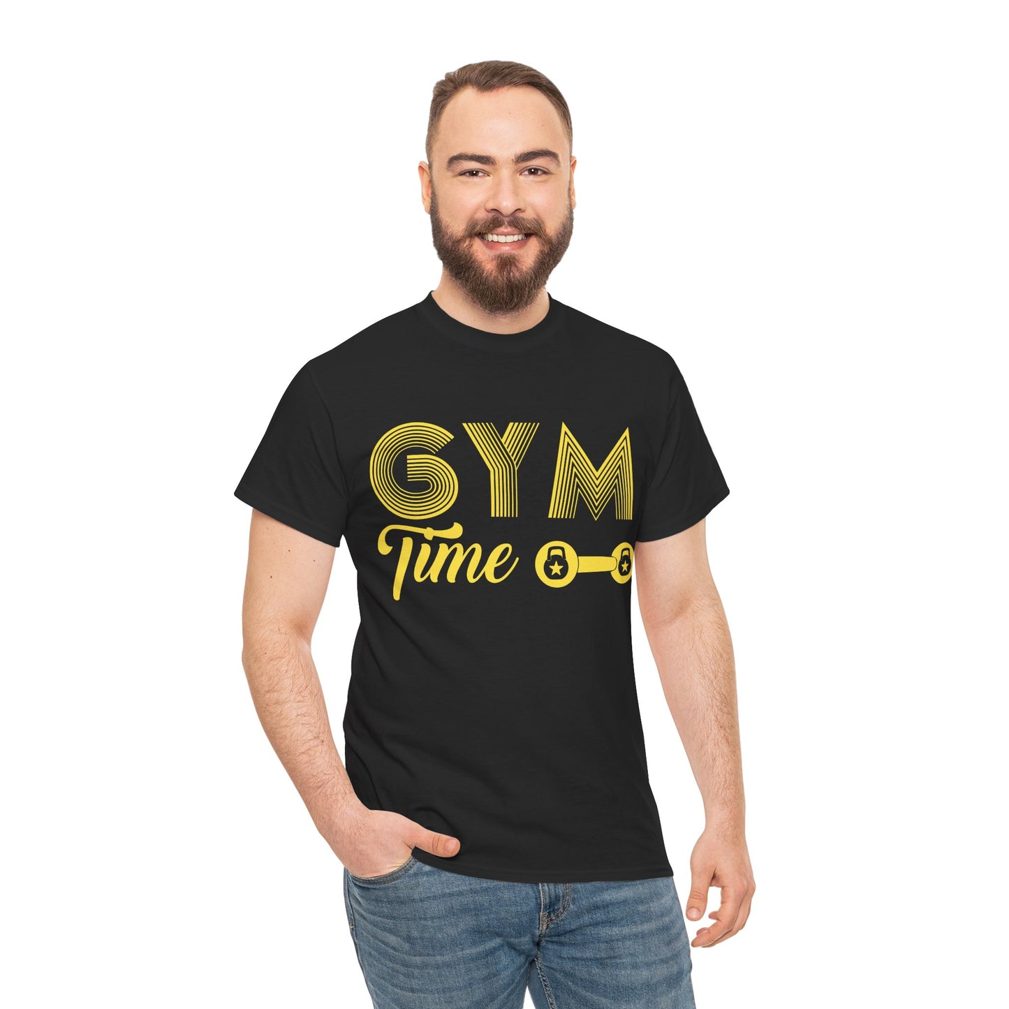 Gym Time Unisex Heavy Cotton Tee - Perfect for Fitness Lovers