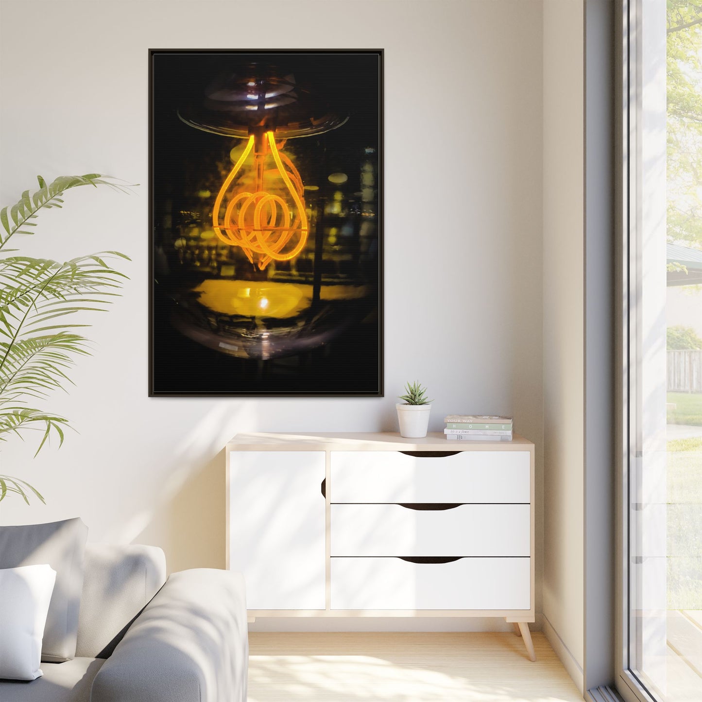 Bulb Matte Canvas, Framed (Multi-color)
