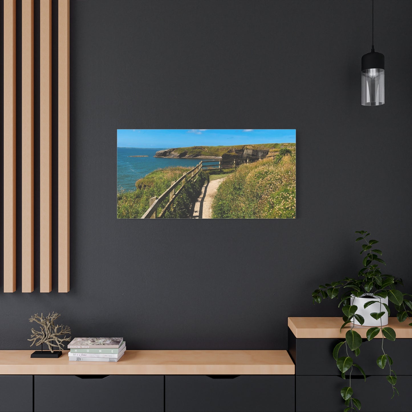 Sunny Walk In Ballybunion Matte Canvas, Stretched, 1.25"