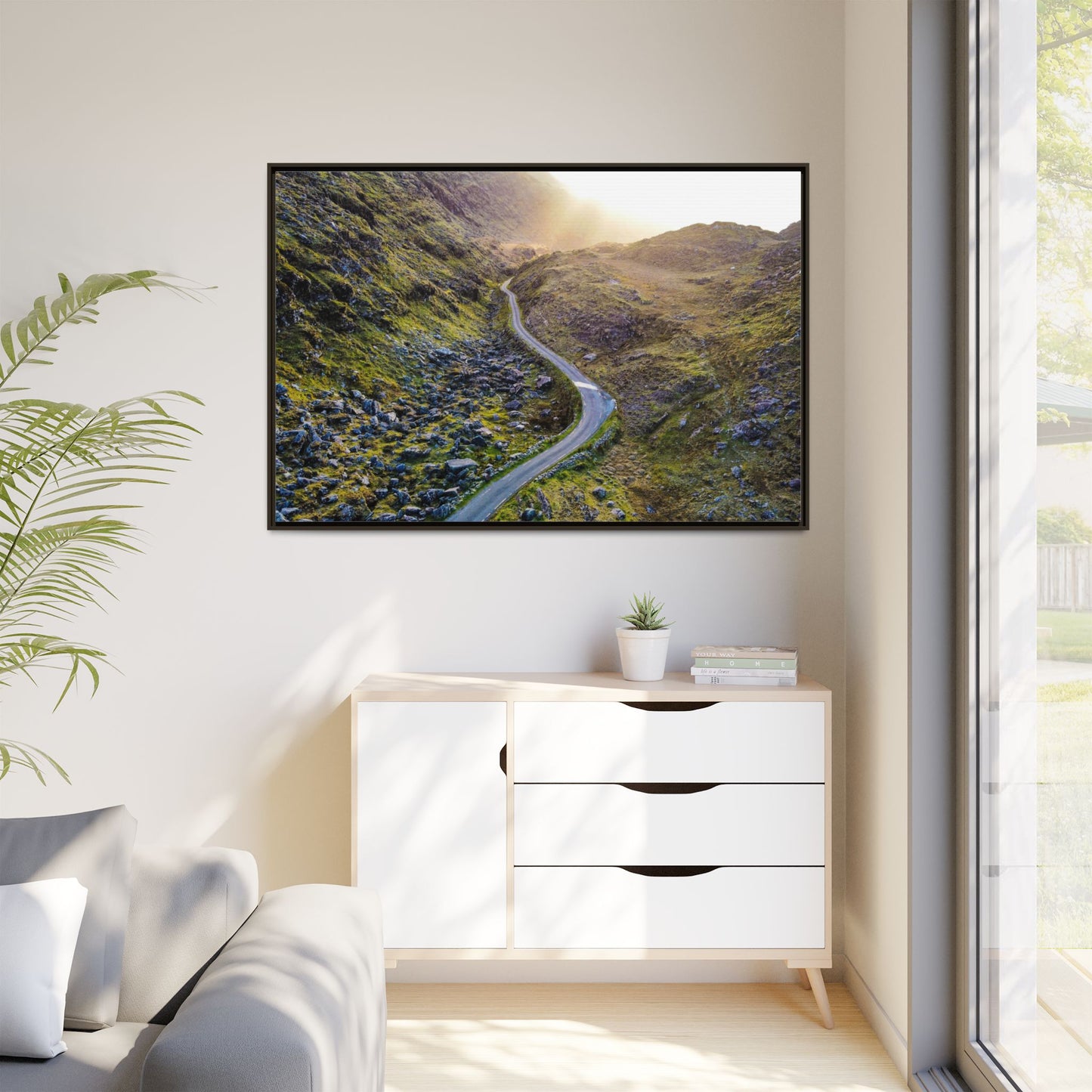 Valley Road Matte Canvas, Framed (Multi-color)