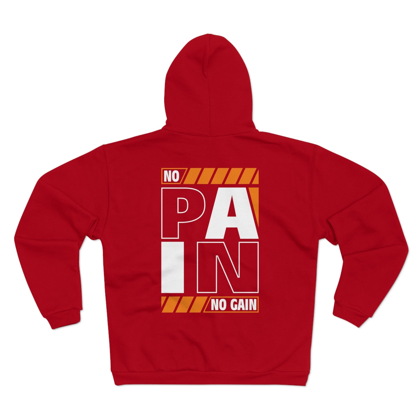 Unisex Zip Sweatshirt - "No Pain No Gain" Gym Motivation