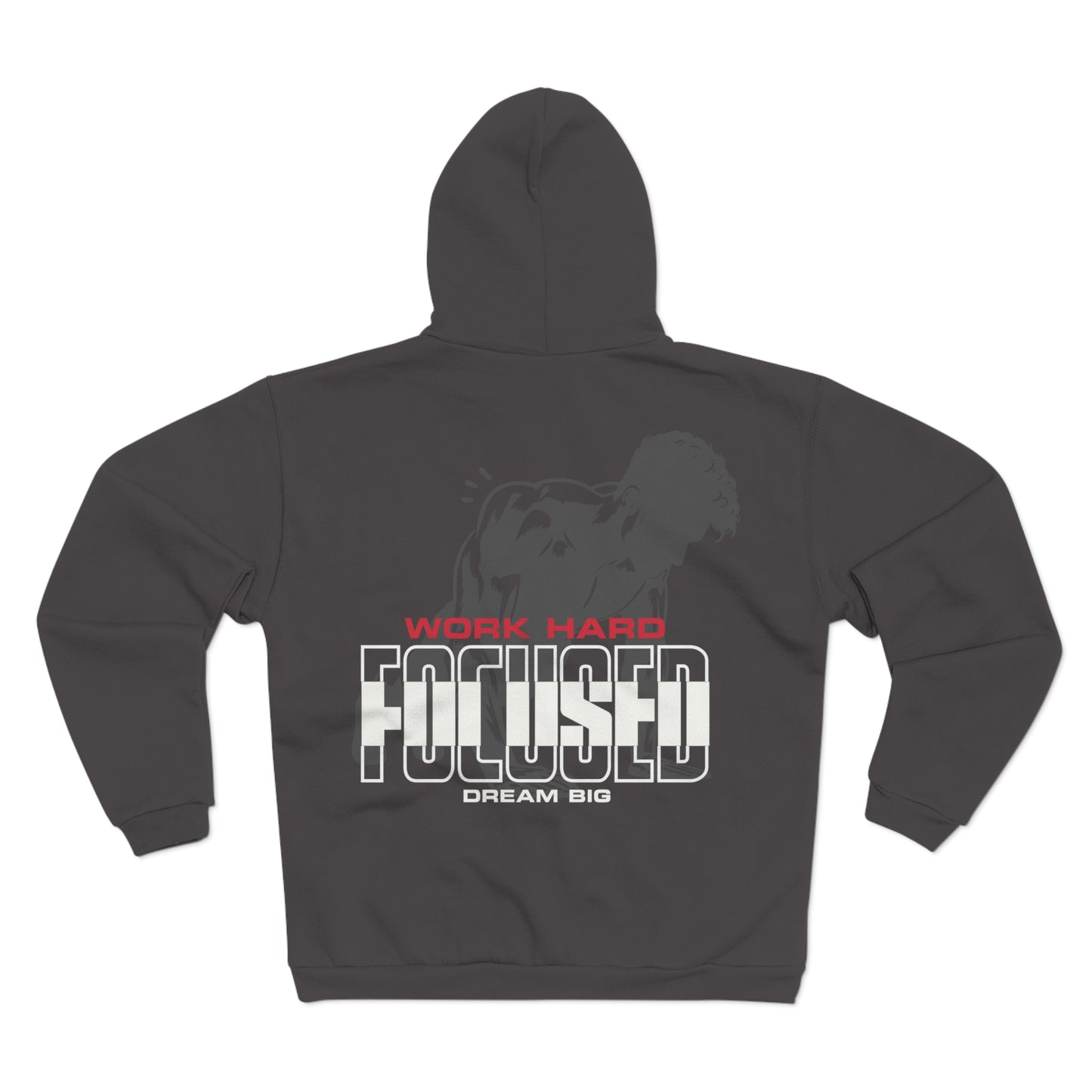 Motivational Unisex Hooded Zip Sweatshirt - 'Work Hard, Dream Big'