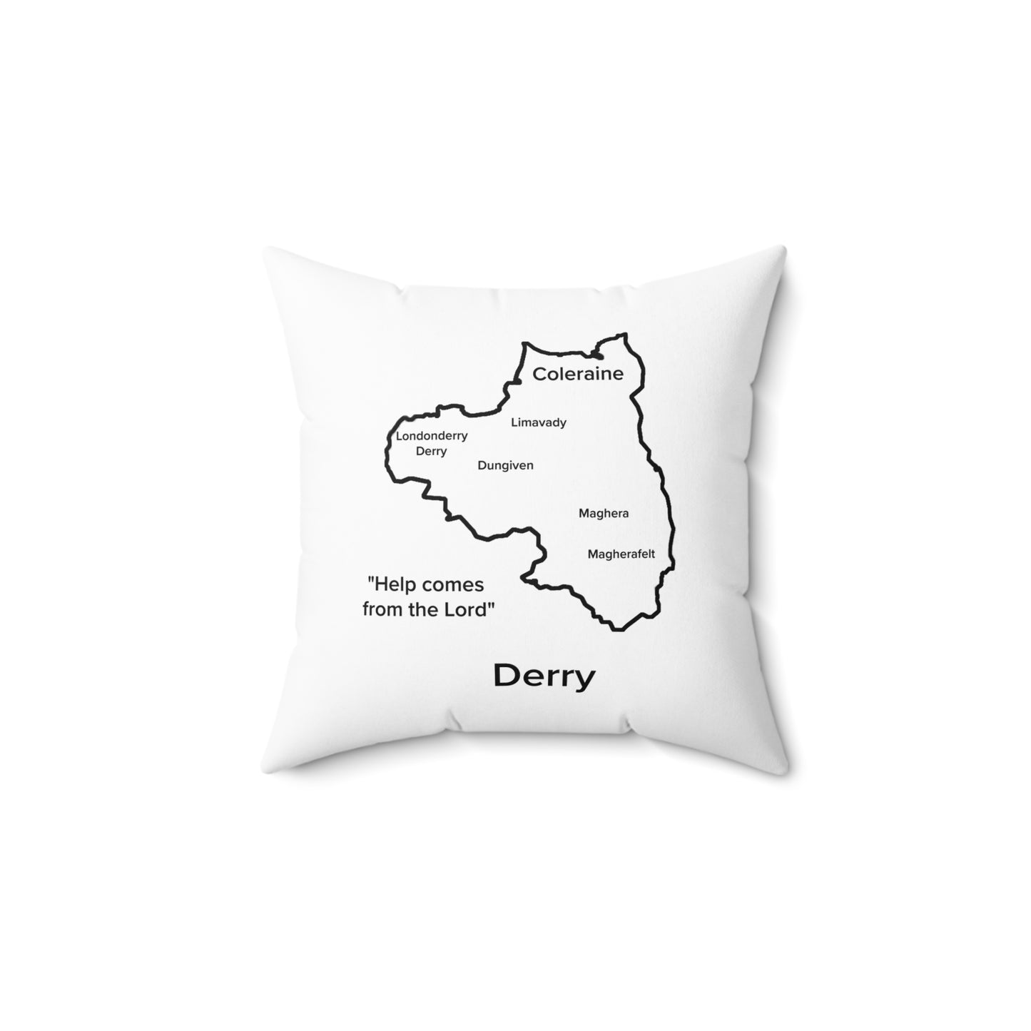 Derry Spun Polyester Square Pillow White Edition 2 Sizes