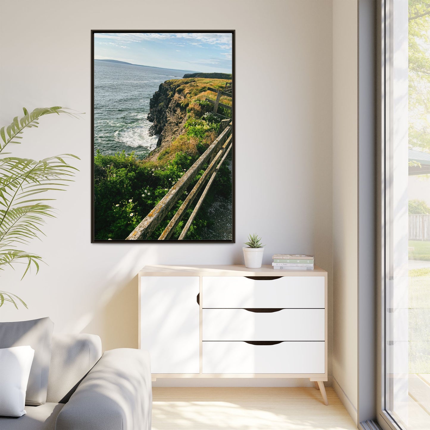 Ballybunion Cliff Walk Matte Canvas, Framed (Multi-color)
