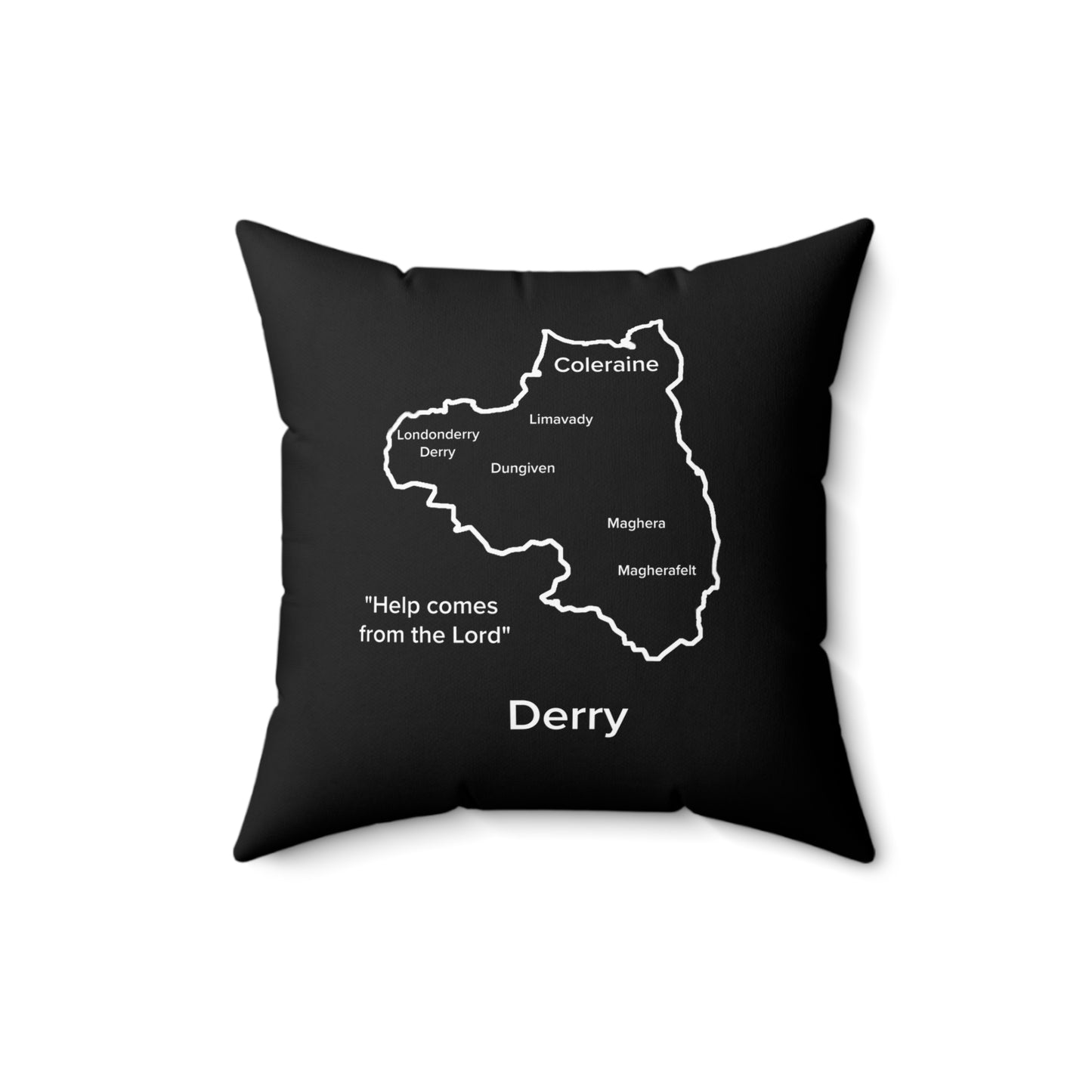 Derry Spun Polyester Square Pillow Black Edition 2 Sizes