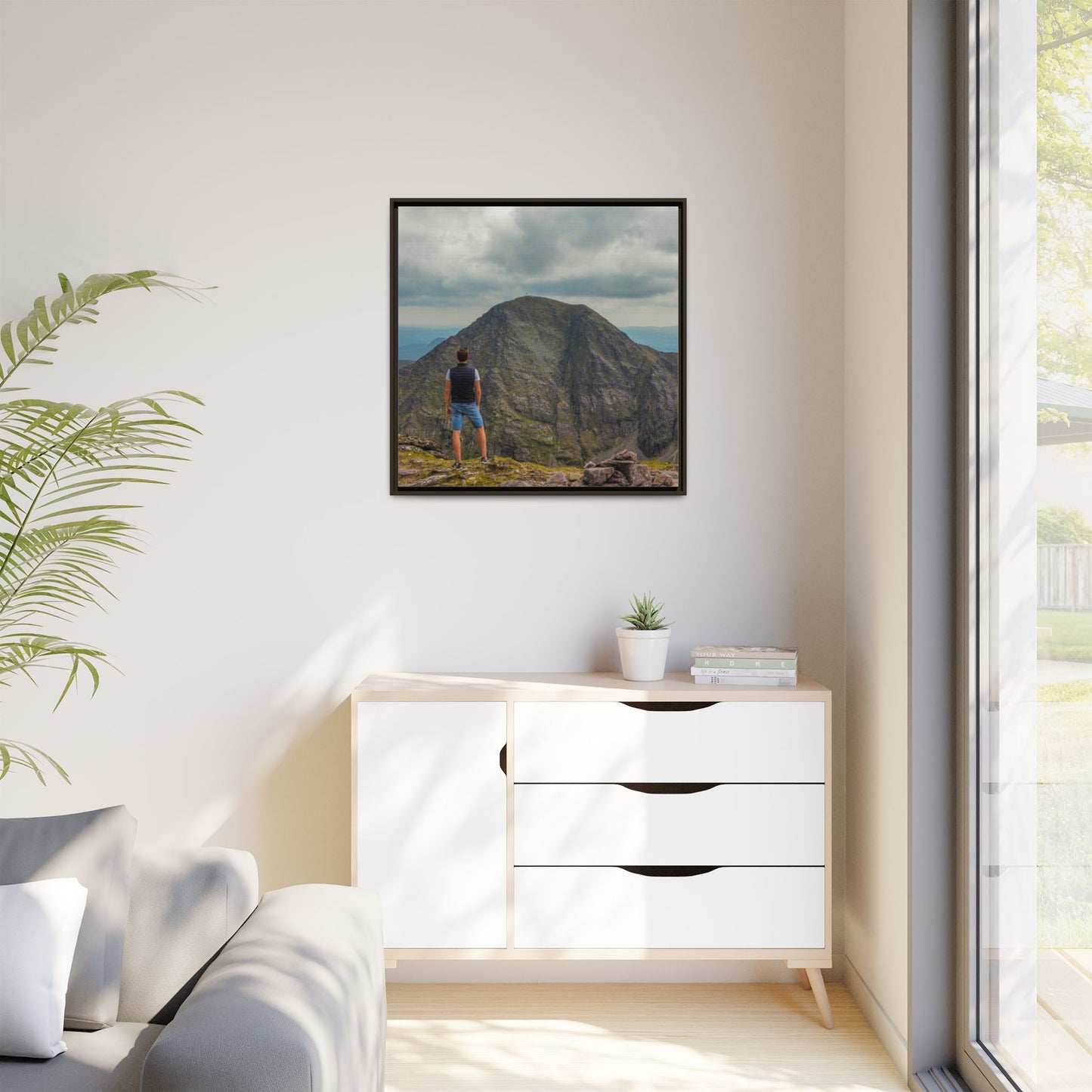 Cross On Top Matte Canvas, Framed (Multi-color)