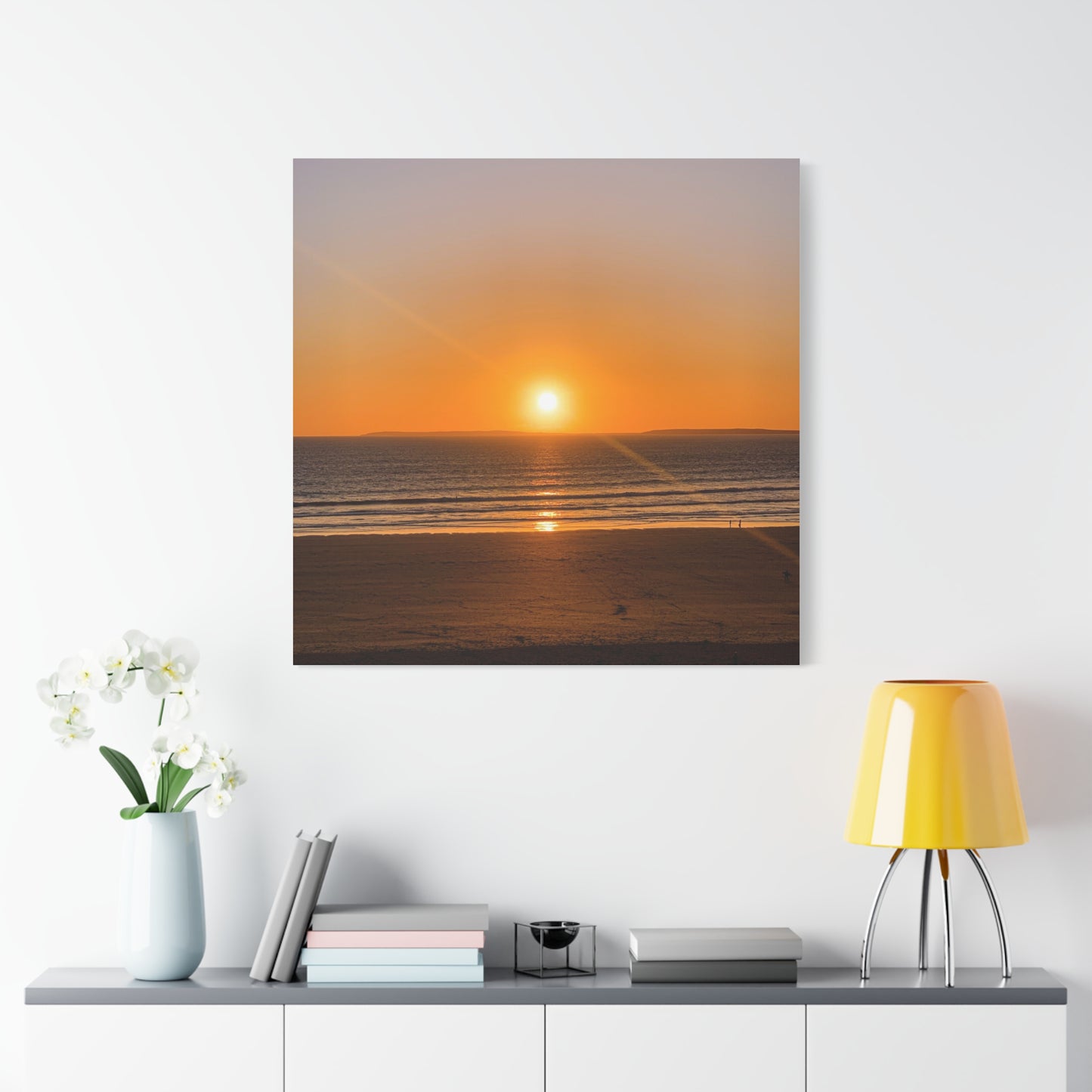 Sunset in ocean Matte Canvas, Stretched, 1.25"