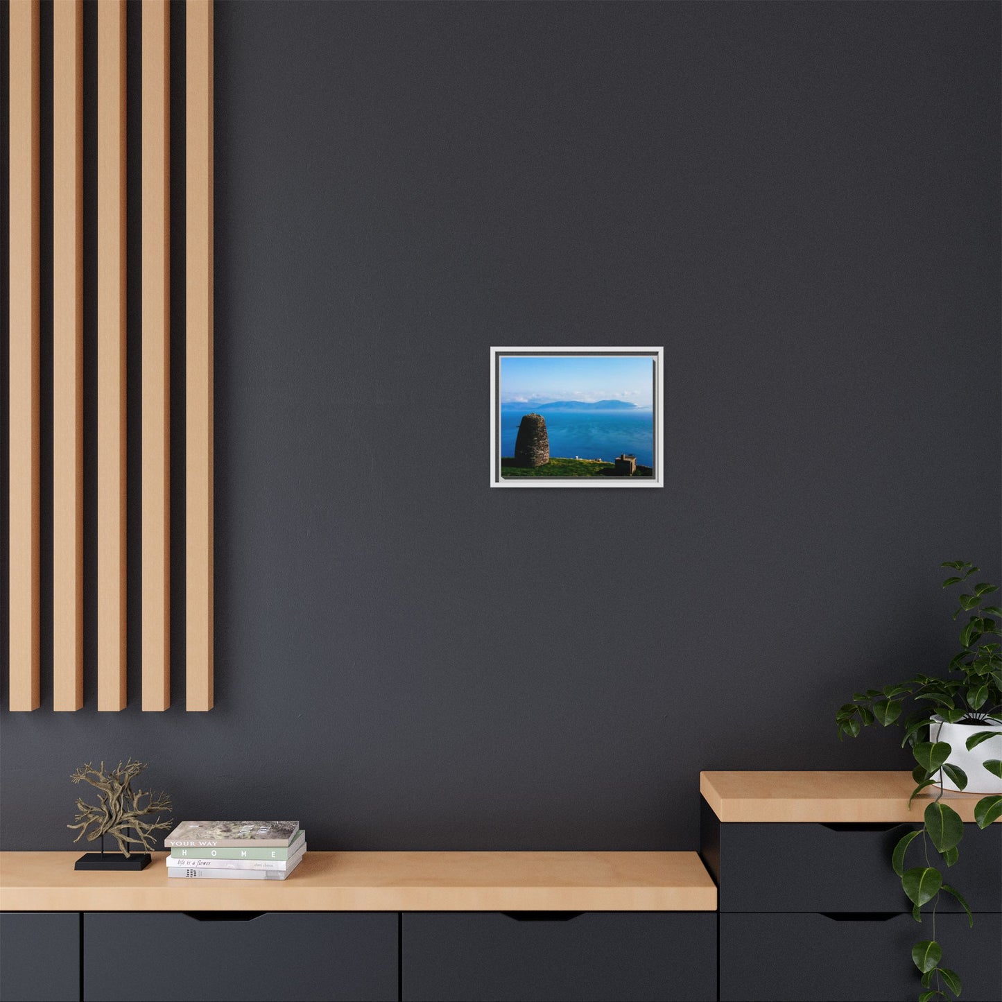 Ask Tower Matte Canvas, Framed (Multi-color)