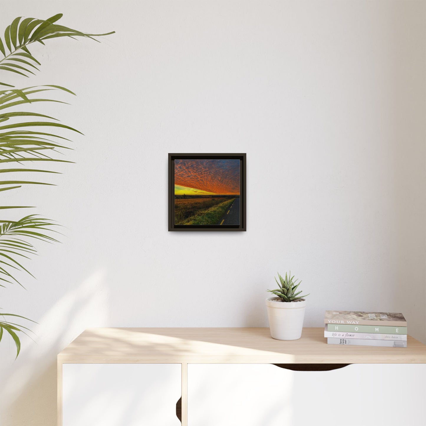 Cloudy Sunset Matte Canvas, Framed (Multi-color)