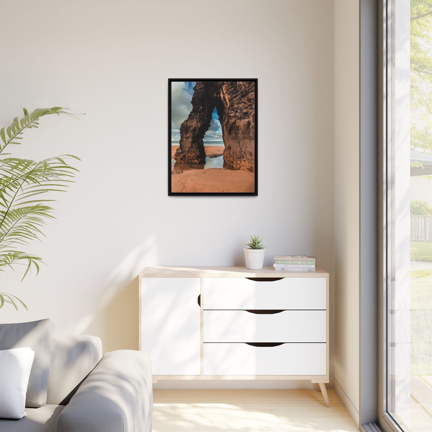 Ballybunion Cliff Matte Canvas, Framed (Multi-color)