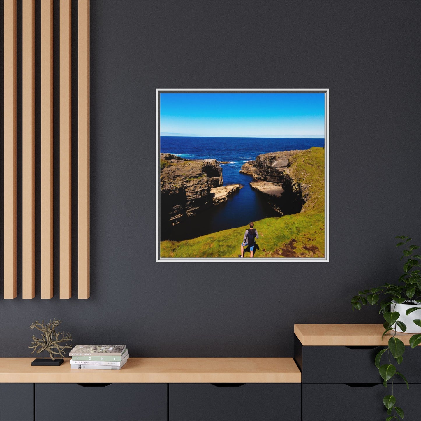 Cliffs Matte Canvas, Framed (Multi-color)