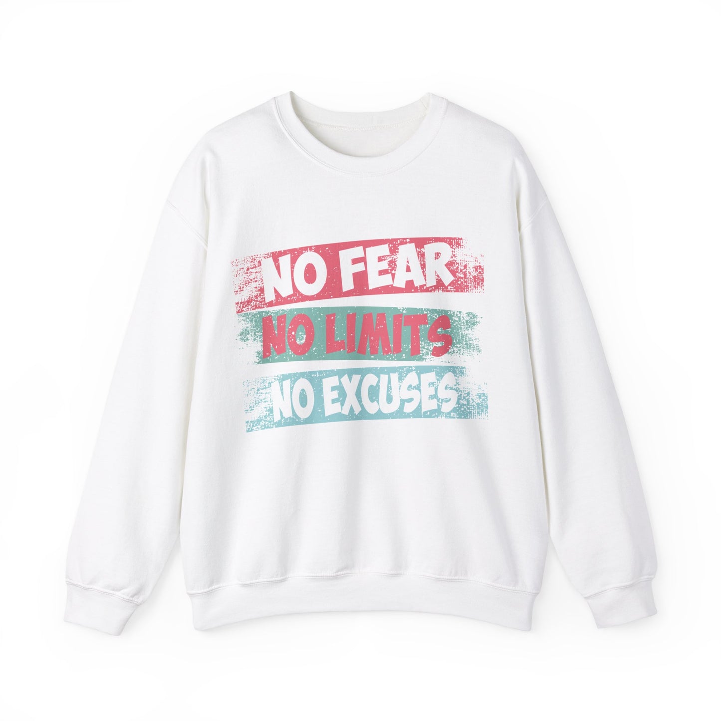 Motivational Crewneck Sweatshirt - No Fear, No Limits, No Excuses