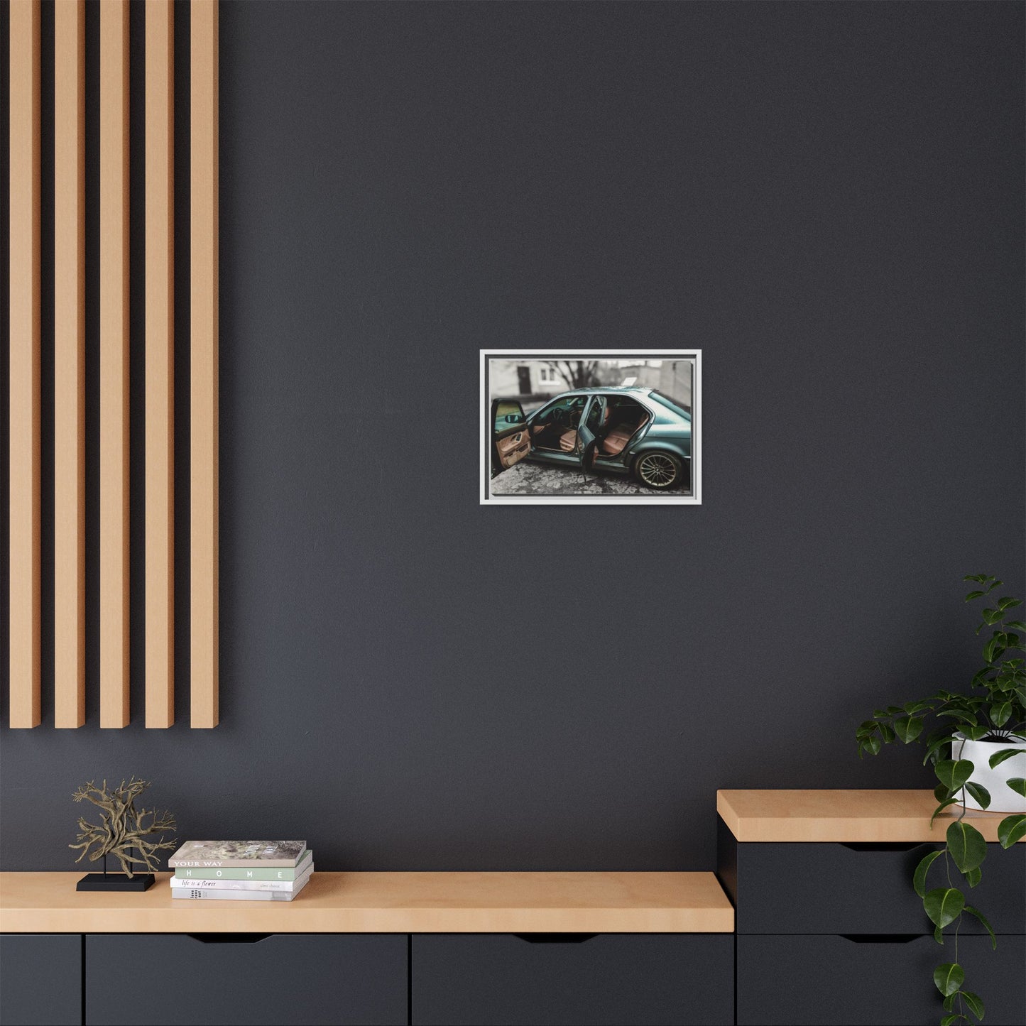 BMW 7 Matte Canvas, Framed (Multi-color)