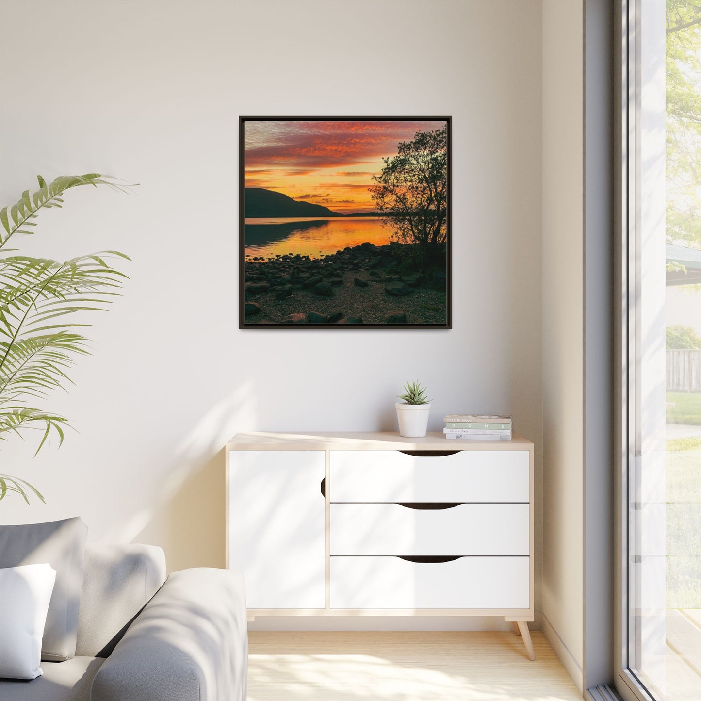 Sunset in Kerry Matte Canvas, Framed (Multi-color)