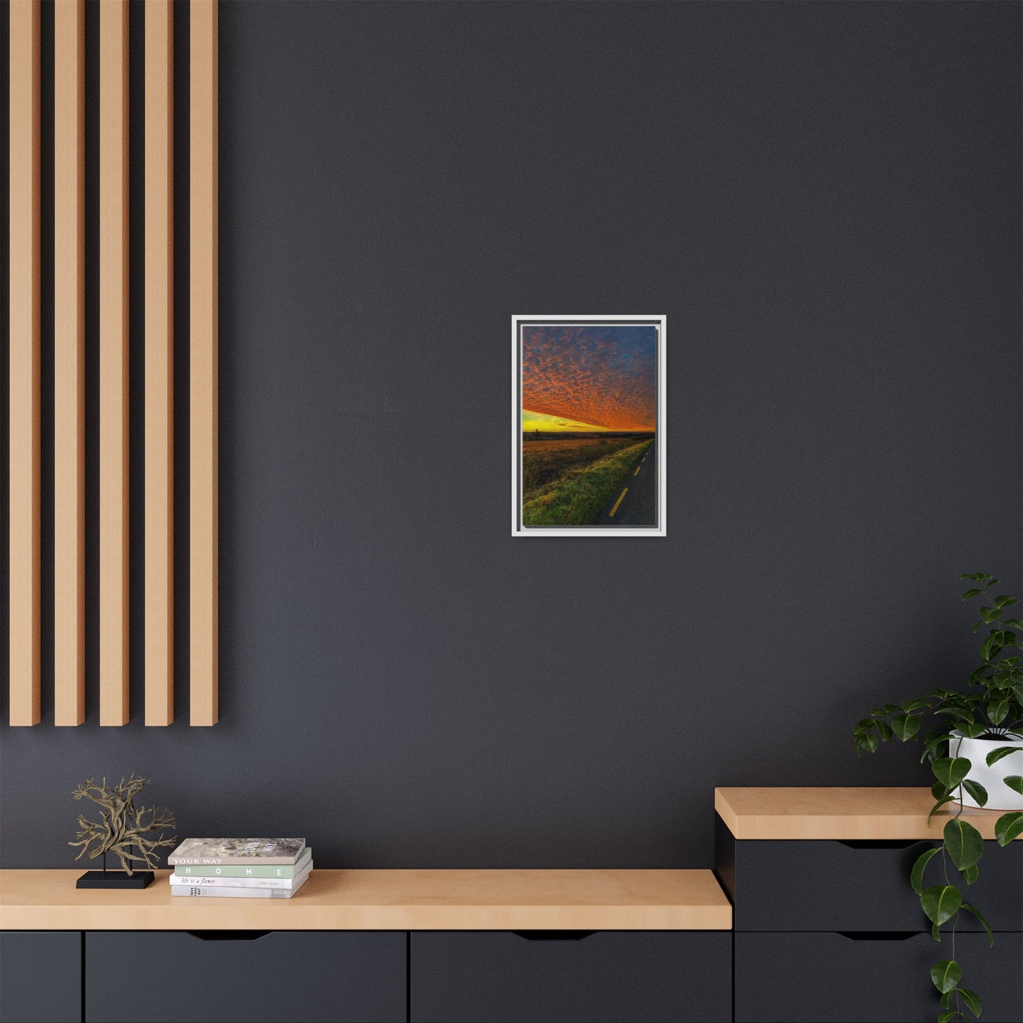 Cloudy Sunset Matte Canvas, Framed (Multi-color)