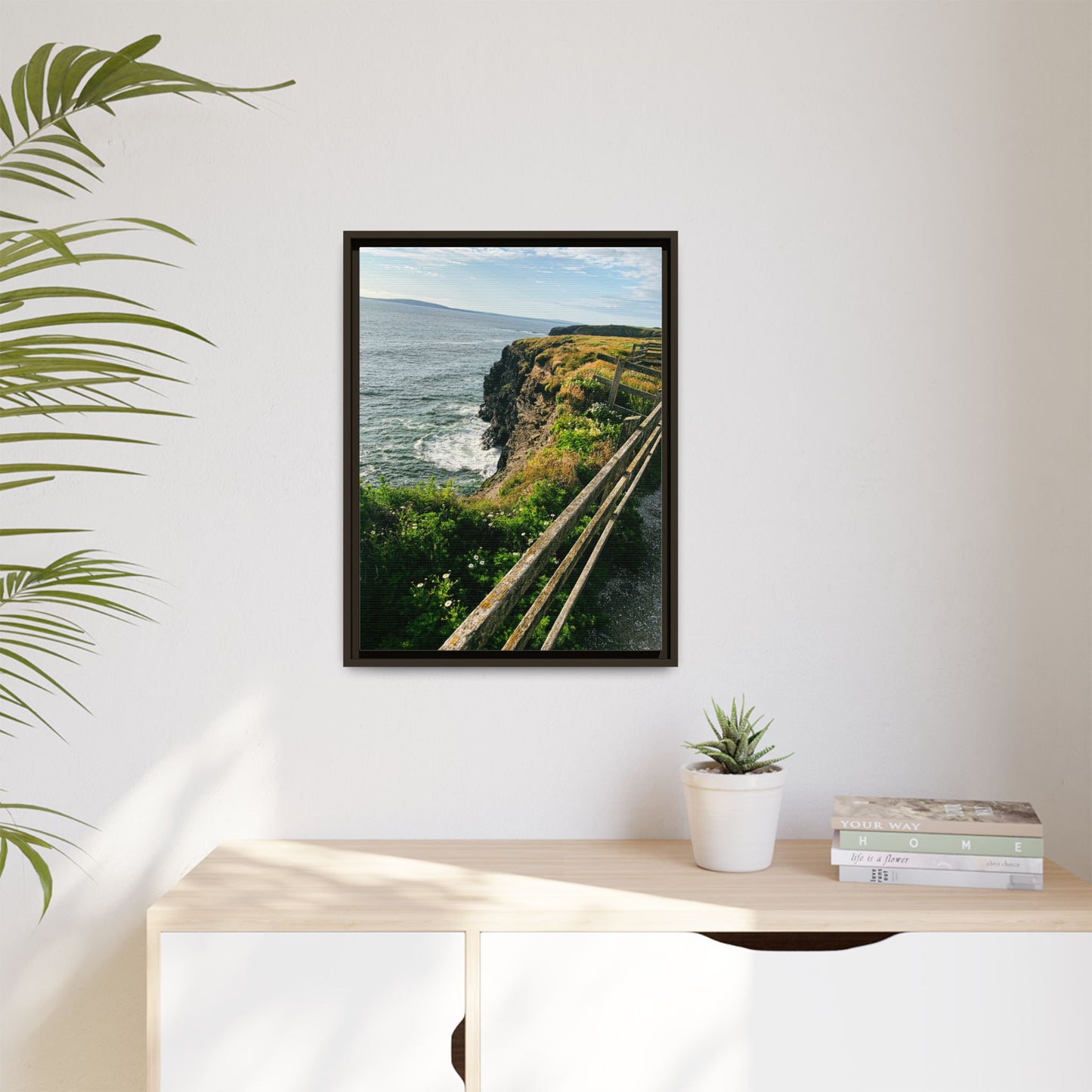 Ballybunion Cliff Walk Matte Canvas, Framed (Multi-color)