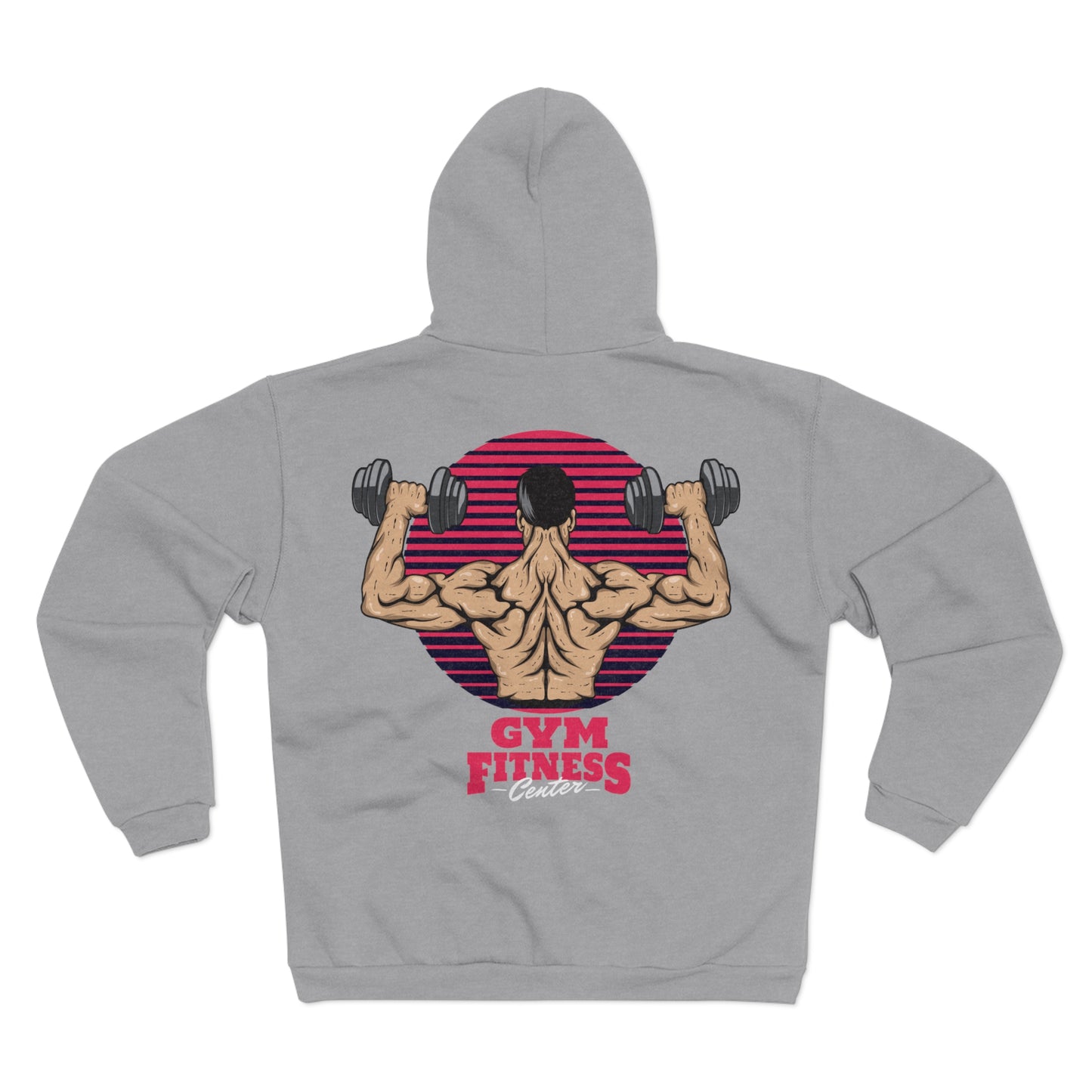 Motivational Gym Fitness Unisex Hooded Zip Sweatshirt