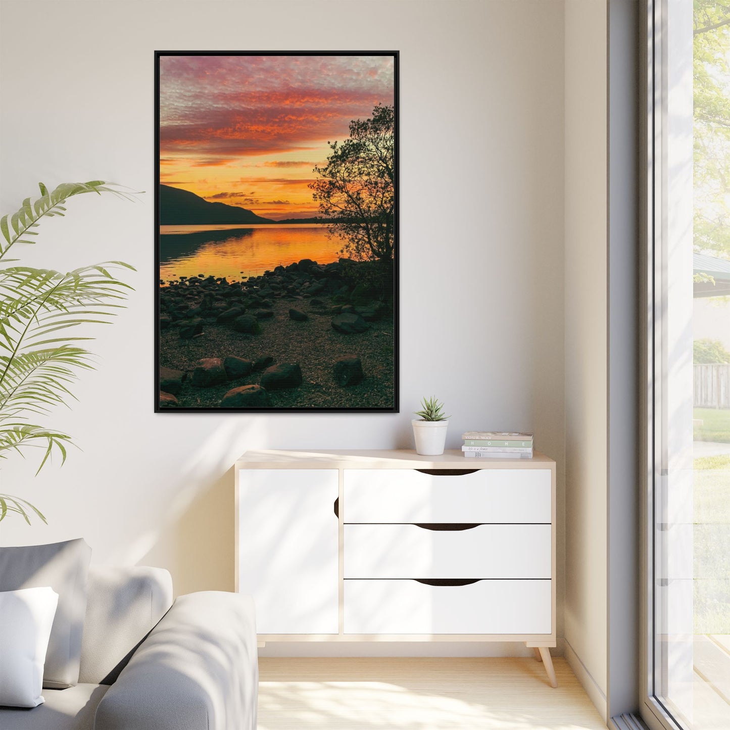 Sunset in Kerry Matte Canvas, Framed (Multi-color)
