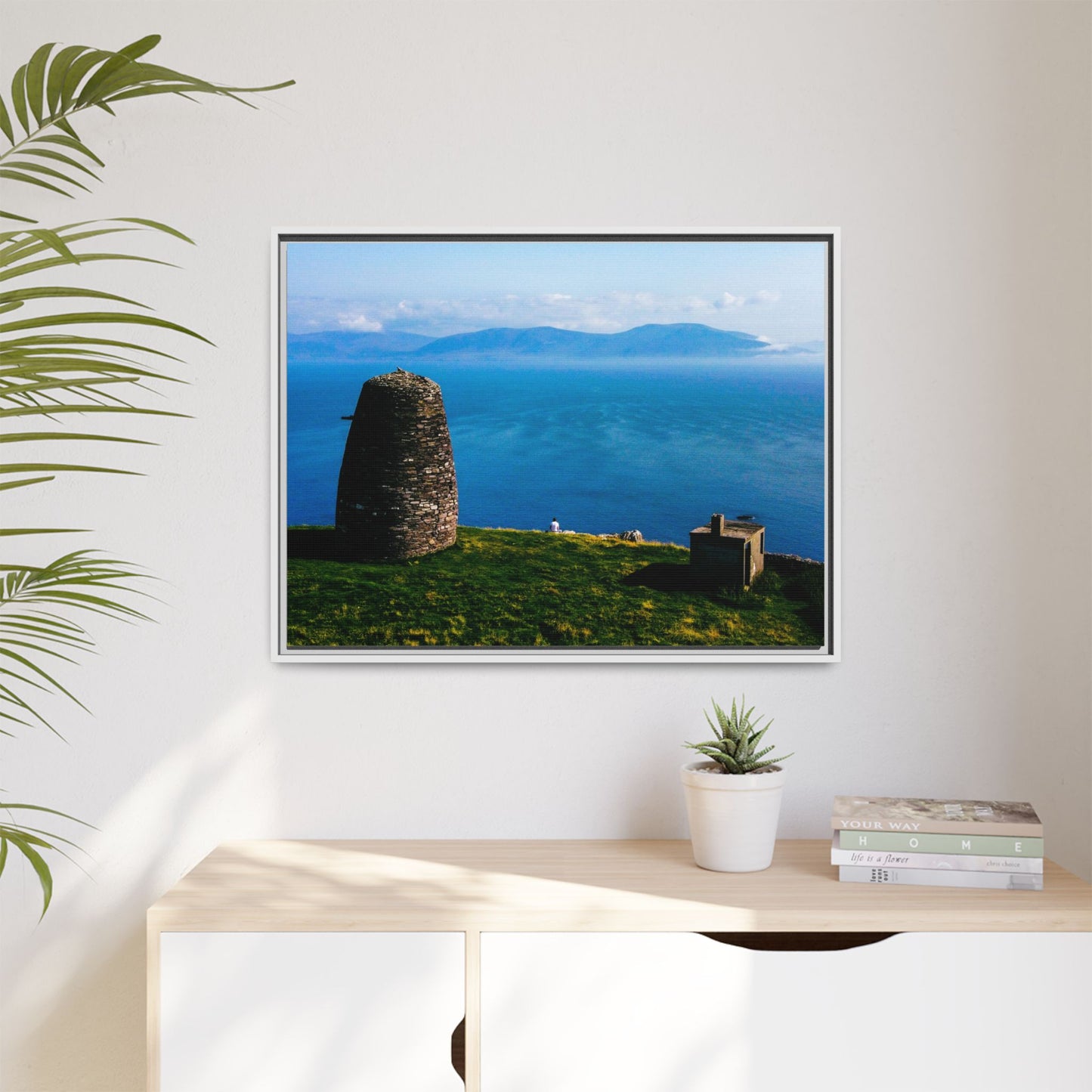 Ask Tower Matte Canvas, Framed (Multi-color)