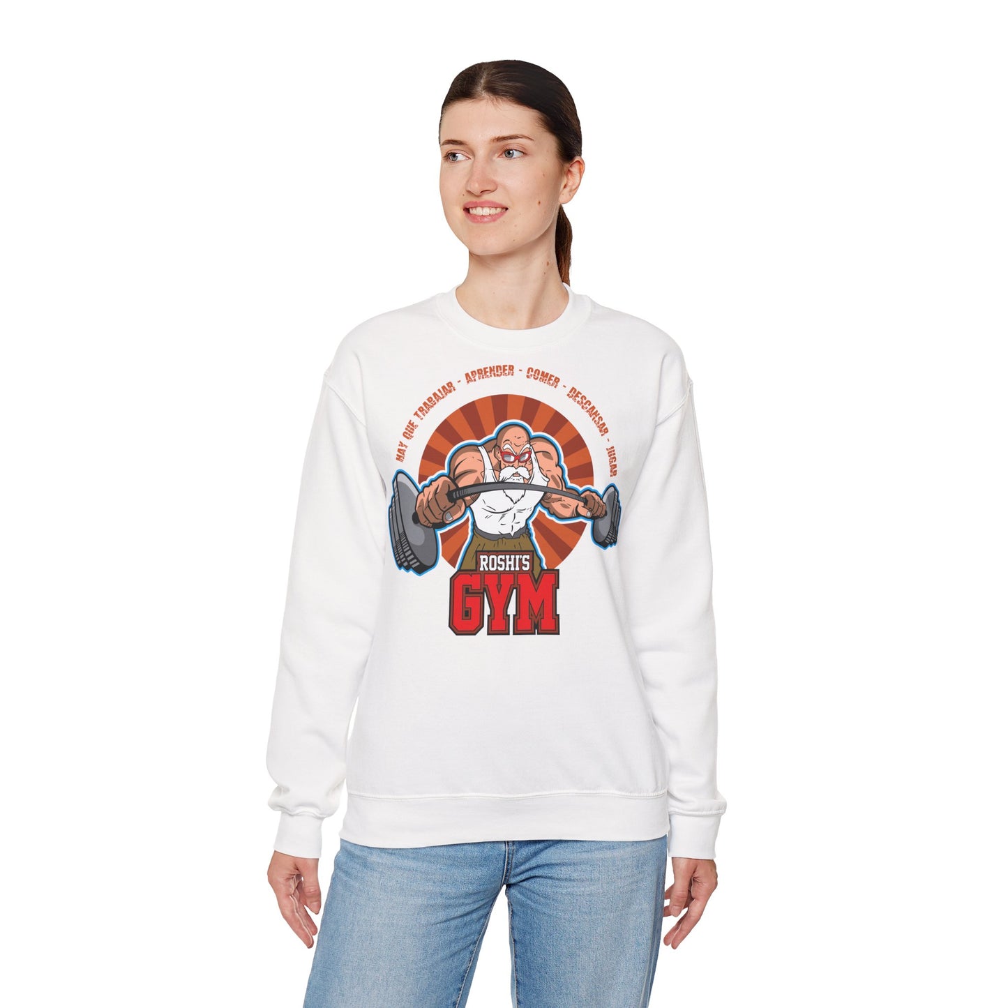 Motivational Gym Crewneck Sweatshirt - Perfect for Fitness EnthusiastsvWhite