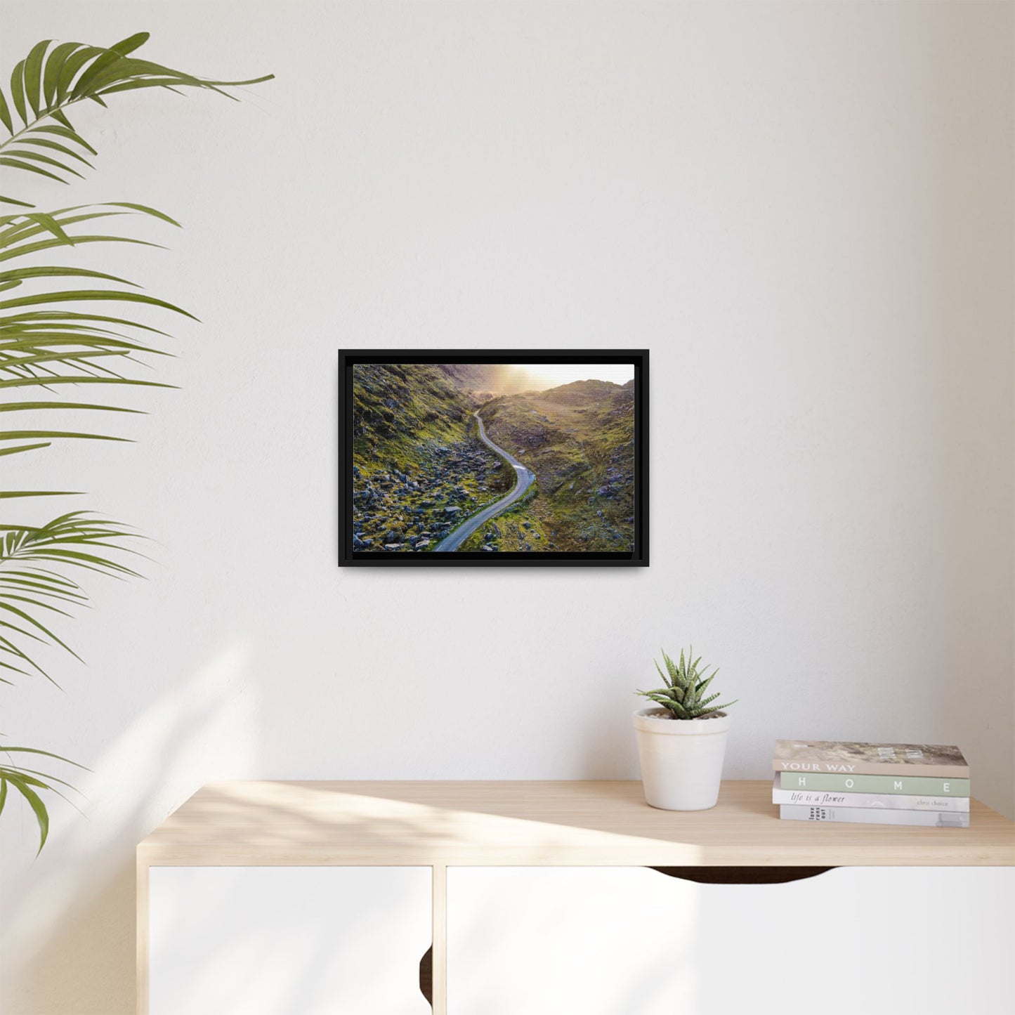 Valley Road Matte Canvas, Framed (Multi-color)